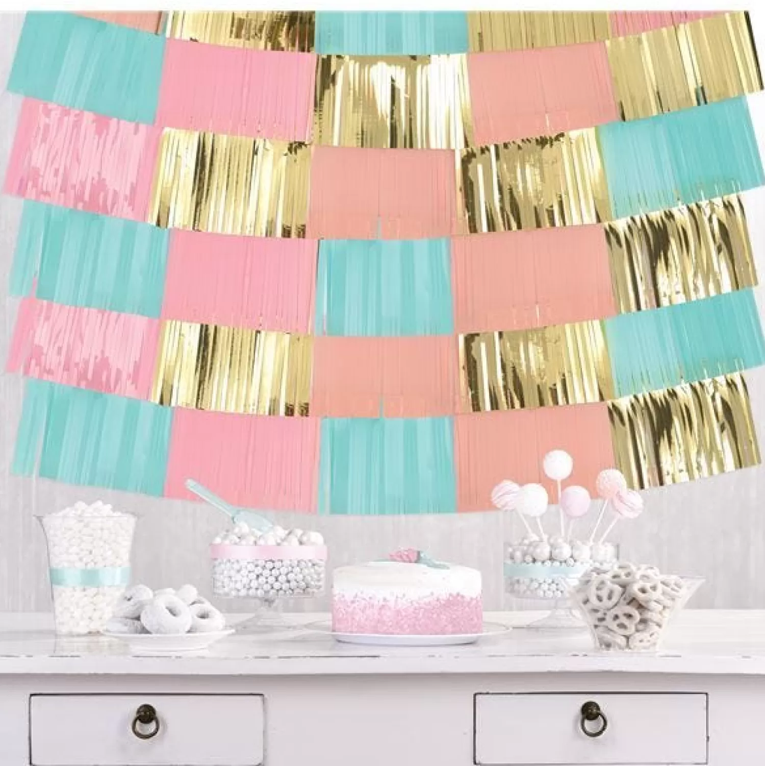 Online Party Delights Pastel Foil Decorative Hanging Backdrop (9Pk)