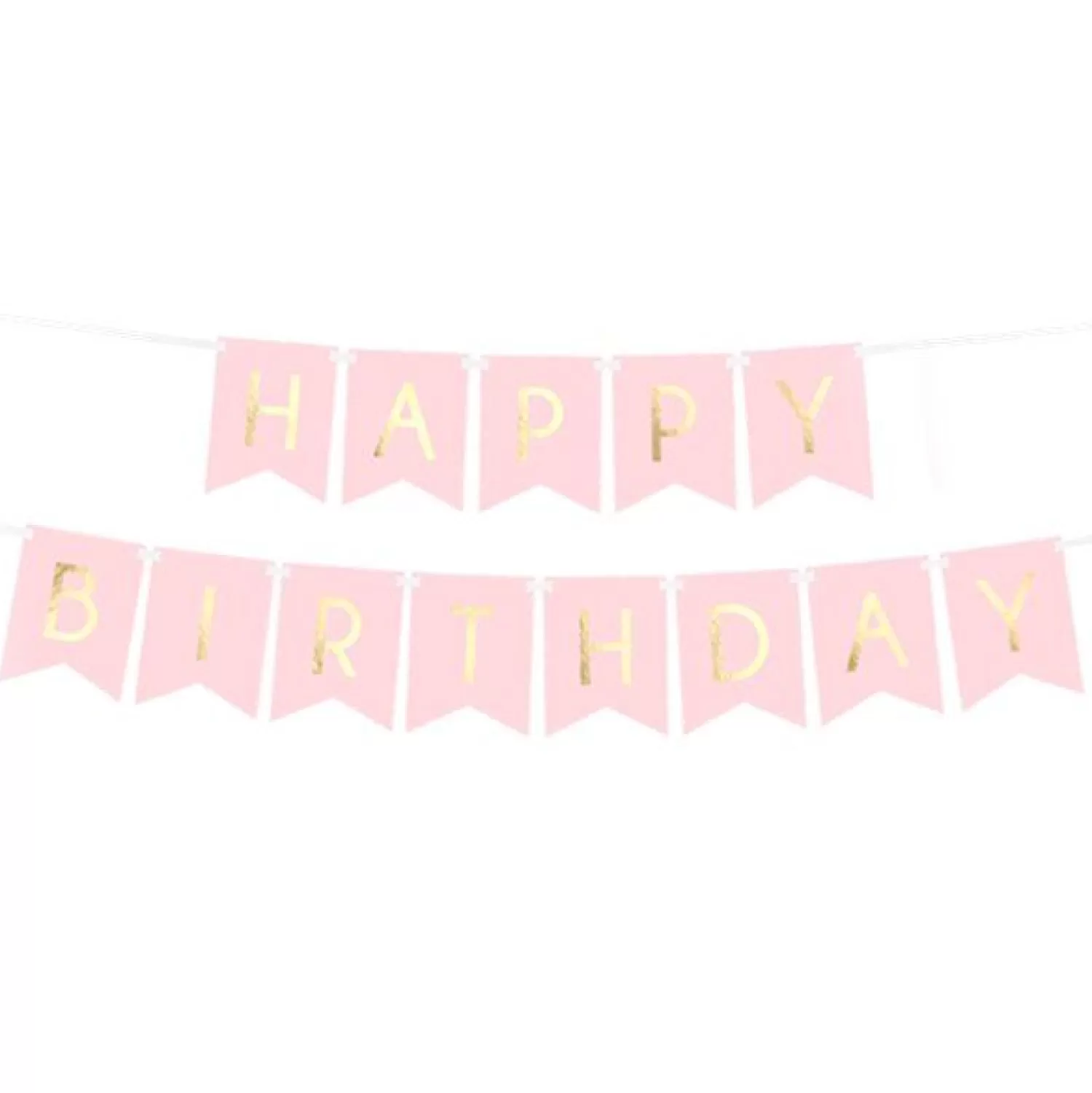 Discount Party Delights Pastel Pink & Gold Happy Birthday Banner - 1.7M