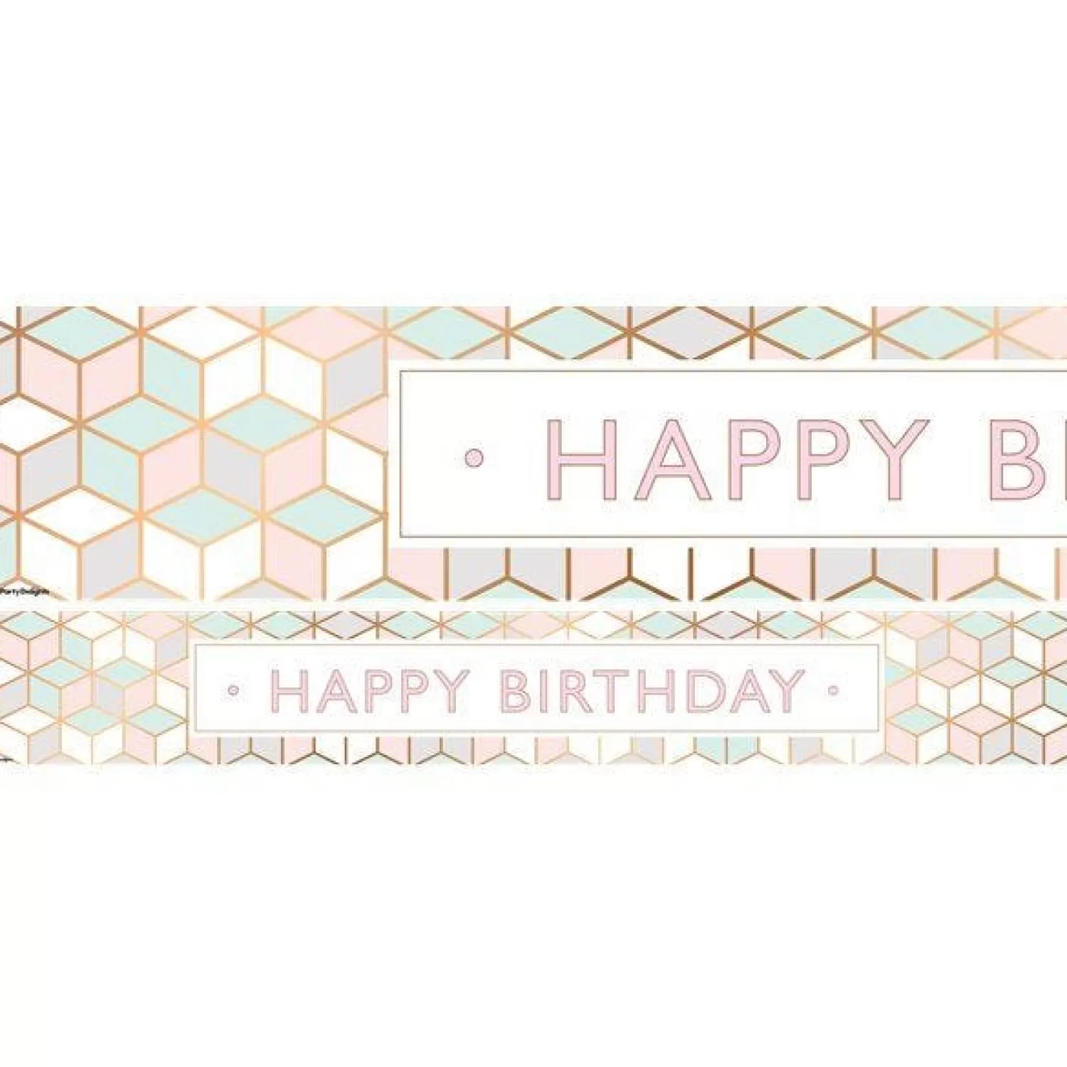 Flash Sale Party Delights Pastel Pink Happy Birthday Paper Banners - 1M (3Pk)