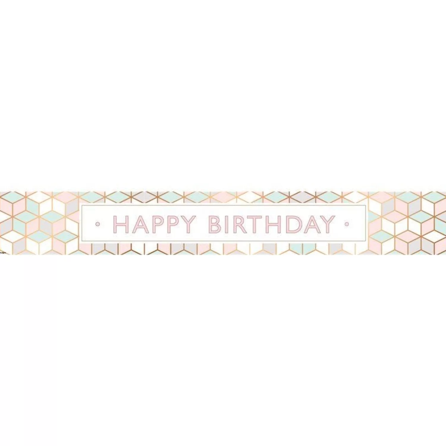 Flash Sale Party Delights Pastel Pink Happy Birthday Paper Banners - 1M (3Pk)