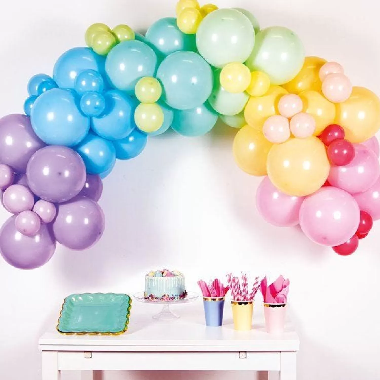 Shop Party Delights Pastel Rainbow Balloon Arch Garland Diy Kit - 78 Balloons