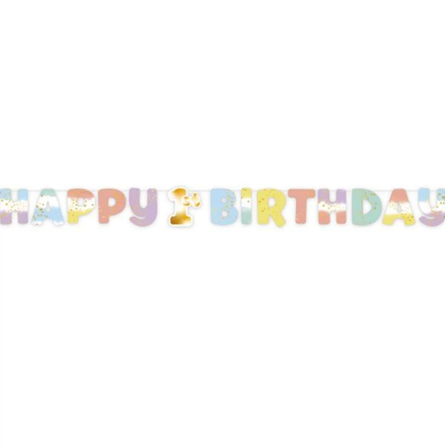 Best Party Delights Pastel Rainbow Happy 1St Birthday Banner - 1.8M