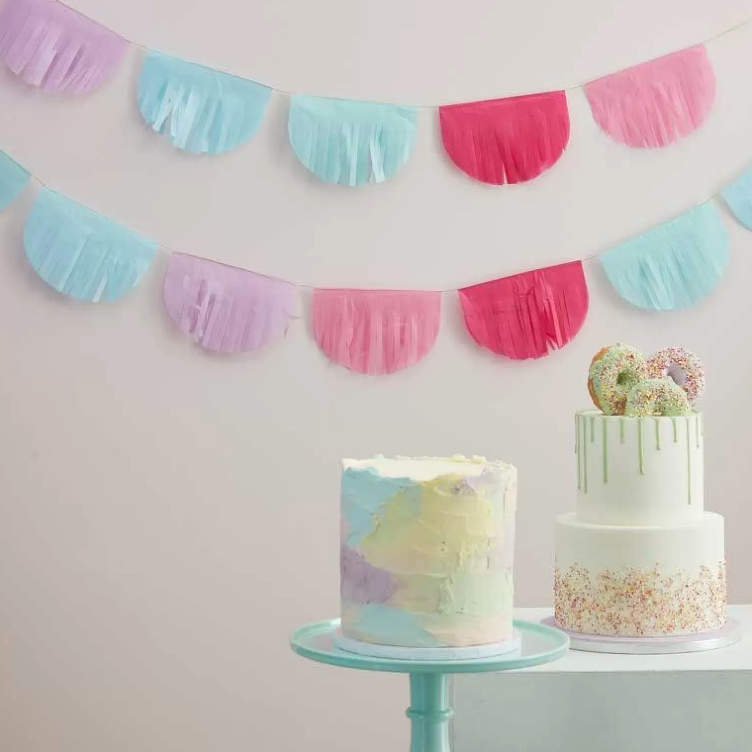 Sale Party Delights Pastel Tissue Paper Fringe Bunting - 3M