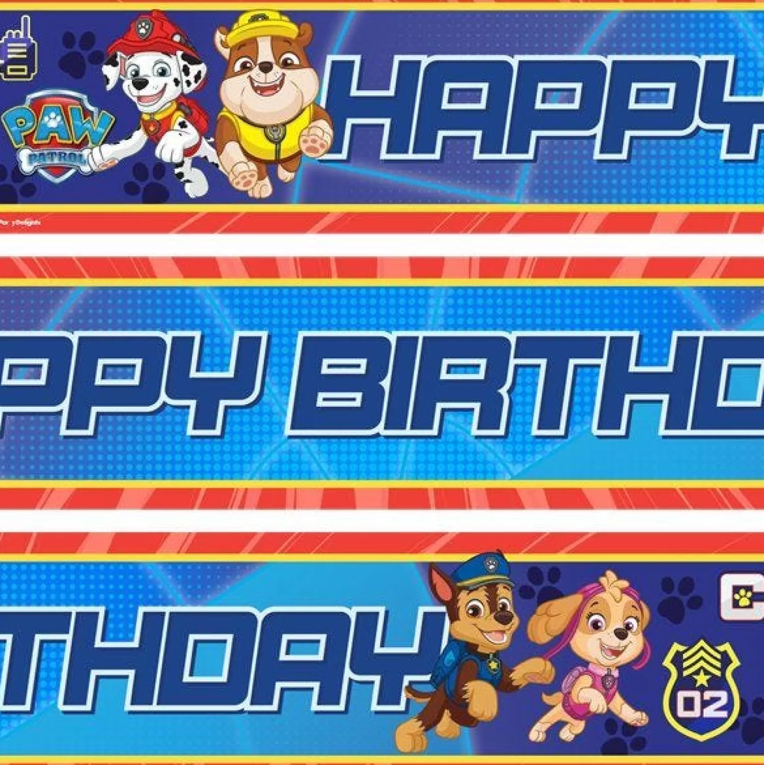 Best Party Delights Paw Patrol Paper Banners - 1M (3Pk)