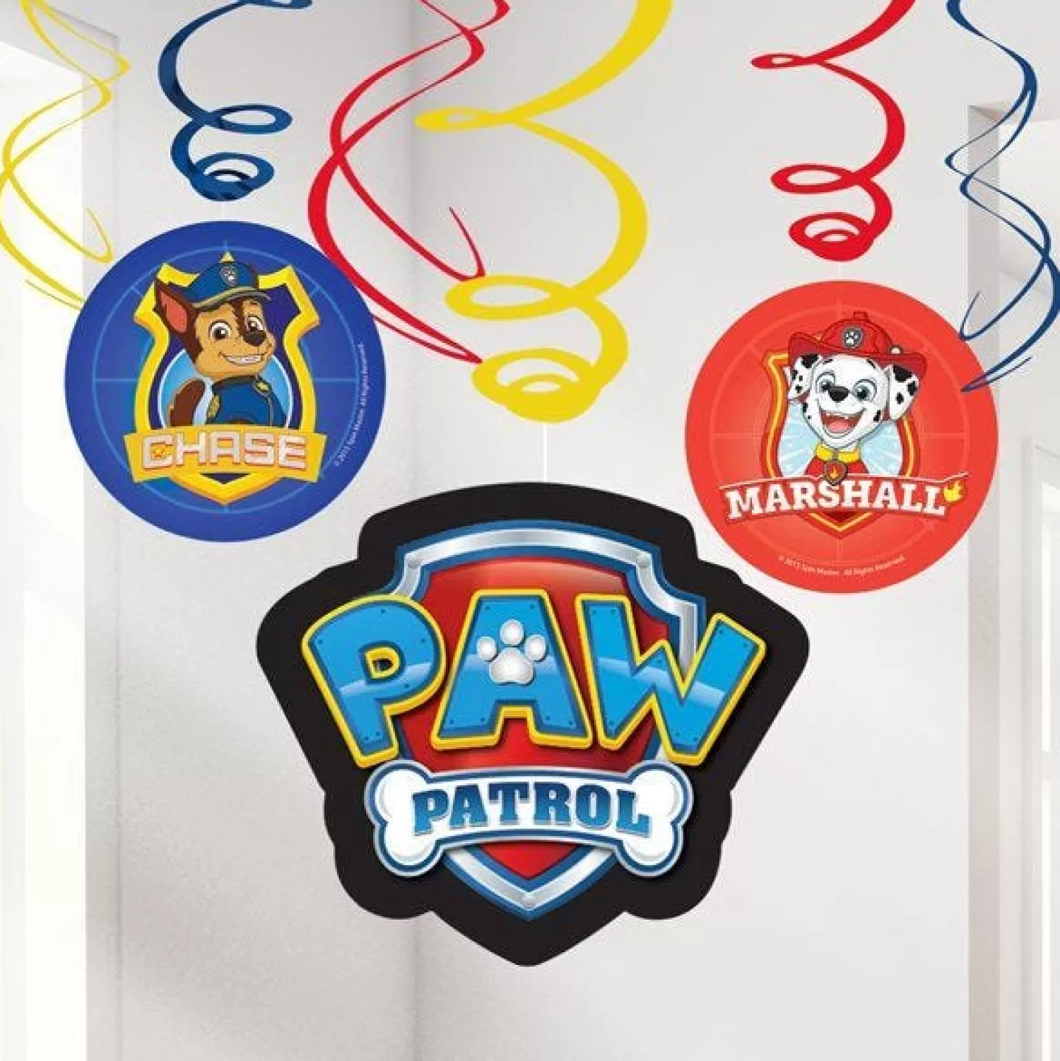 Online Party Delights Paw Patrol Swirl Decorations - 60Cm (6Pk)