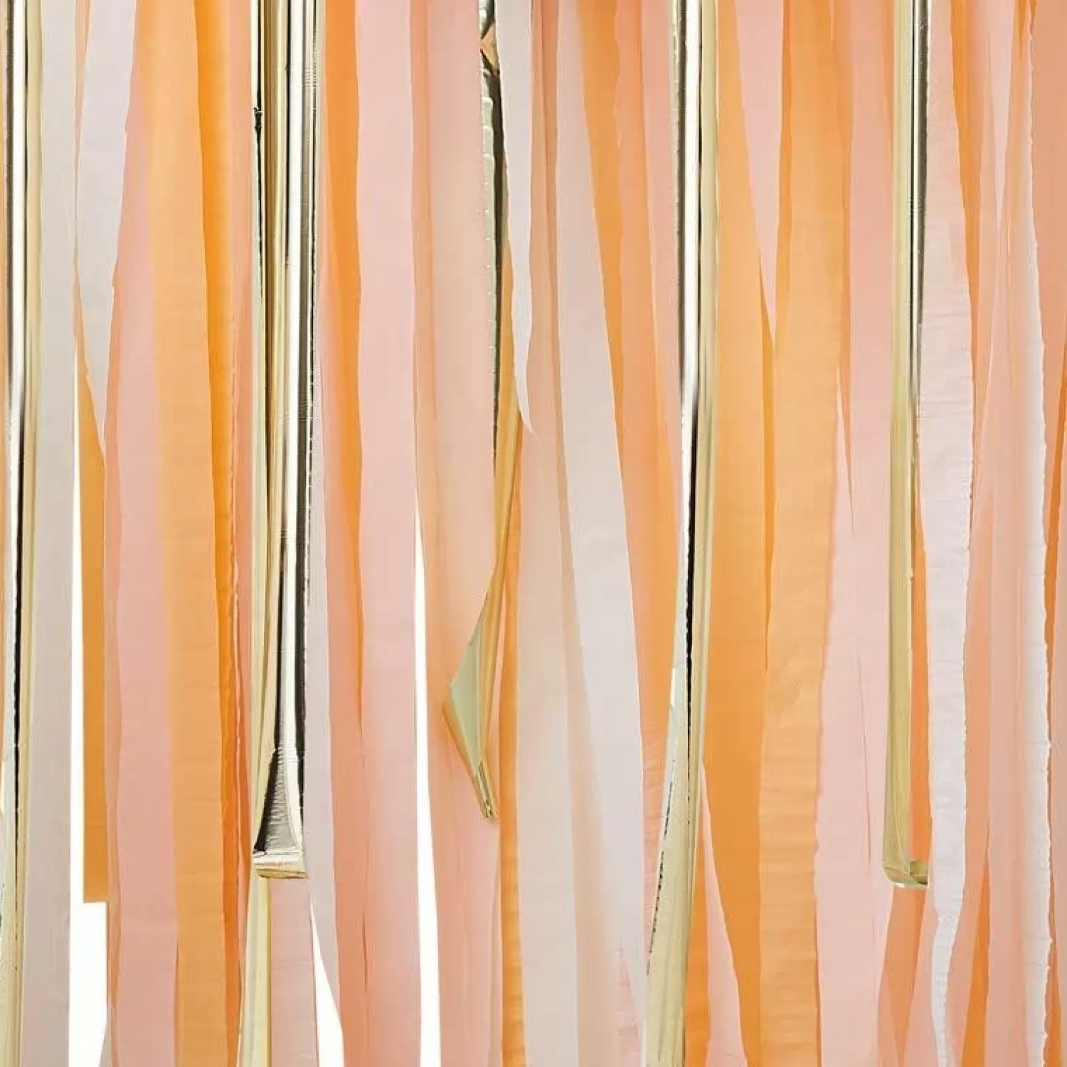 Cheap Party Delights Peach & Gold Streamer Backdrop