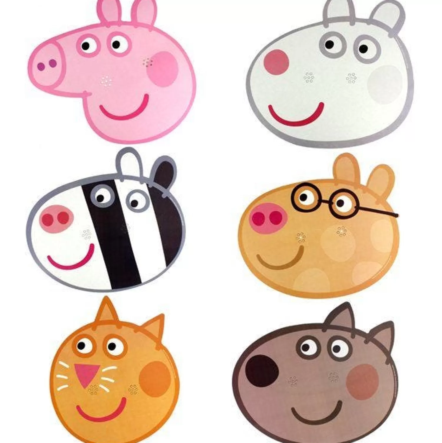 Outlet Party Delights Peppa Pig Card Masks (6Pk)