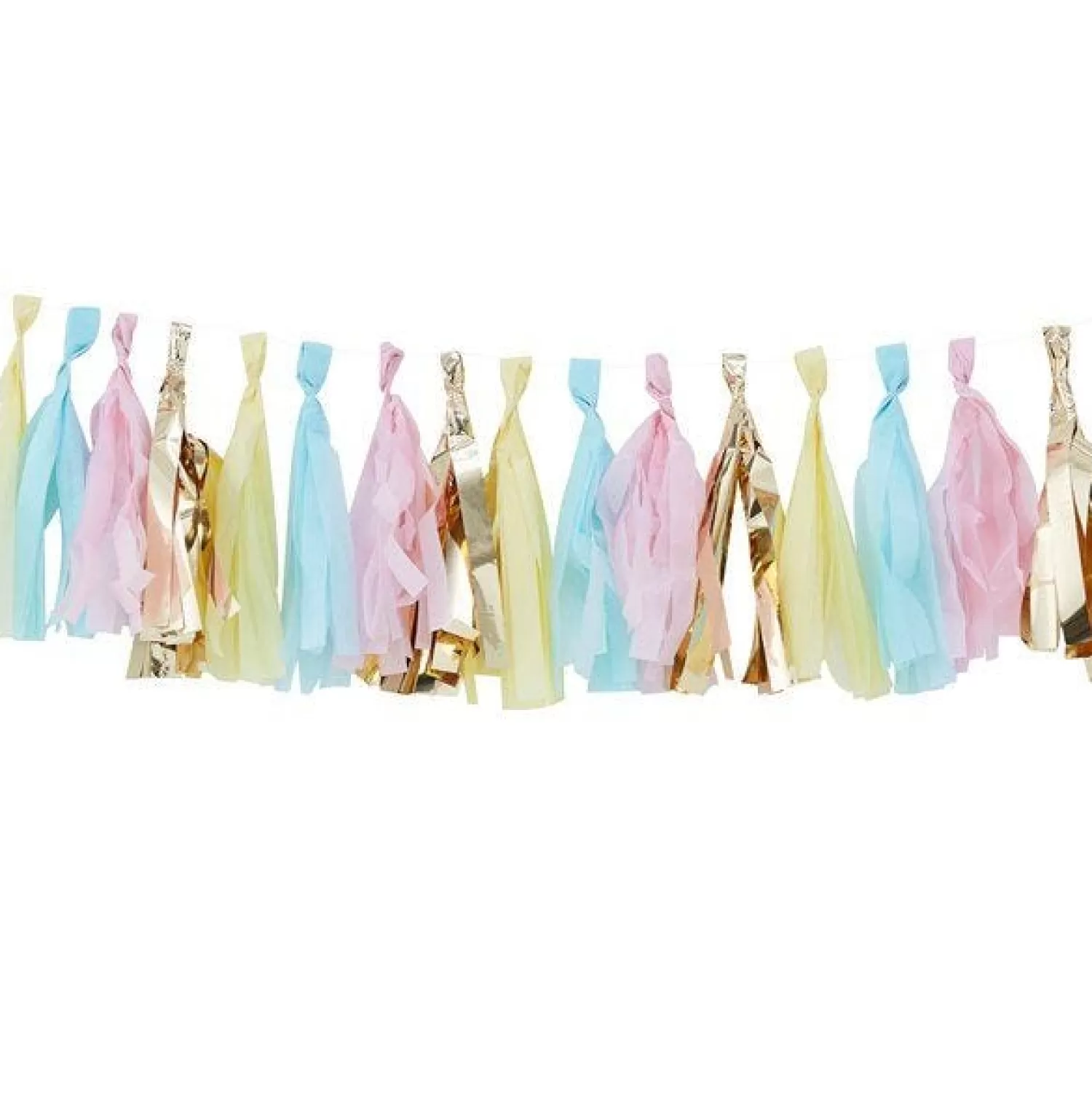 Fashion Party Delights Pick & Mix Pastel & Gold Tassel Garland - 2M