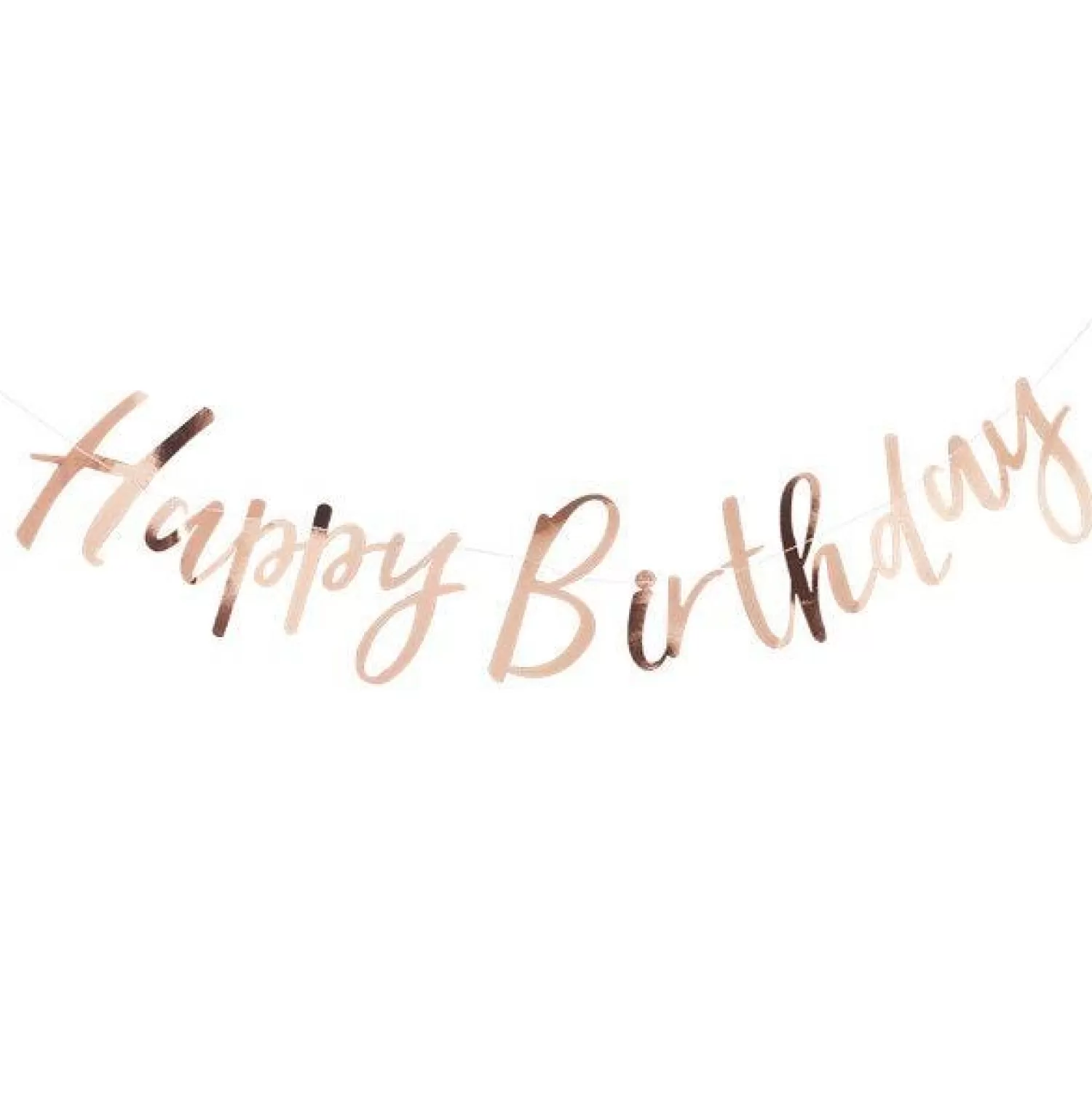 Cheap Party Delights Pick & Mix Rose Gold "Happy Birthday" Paper Banner - 1.8M