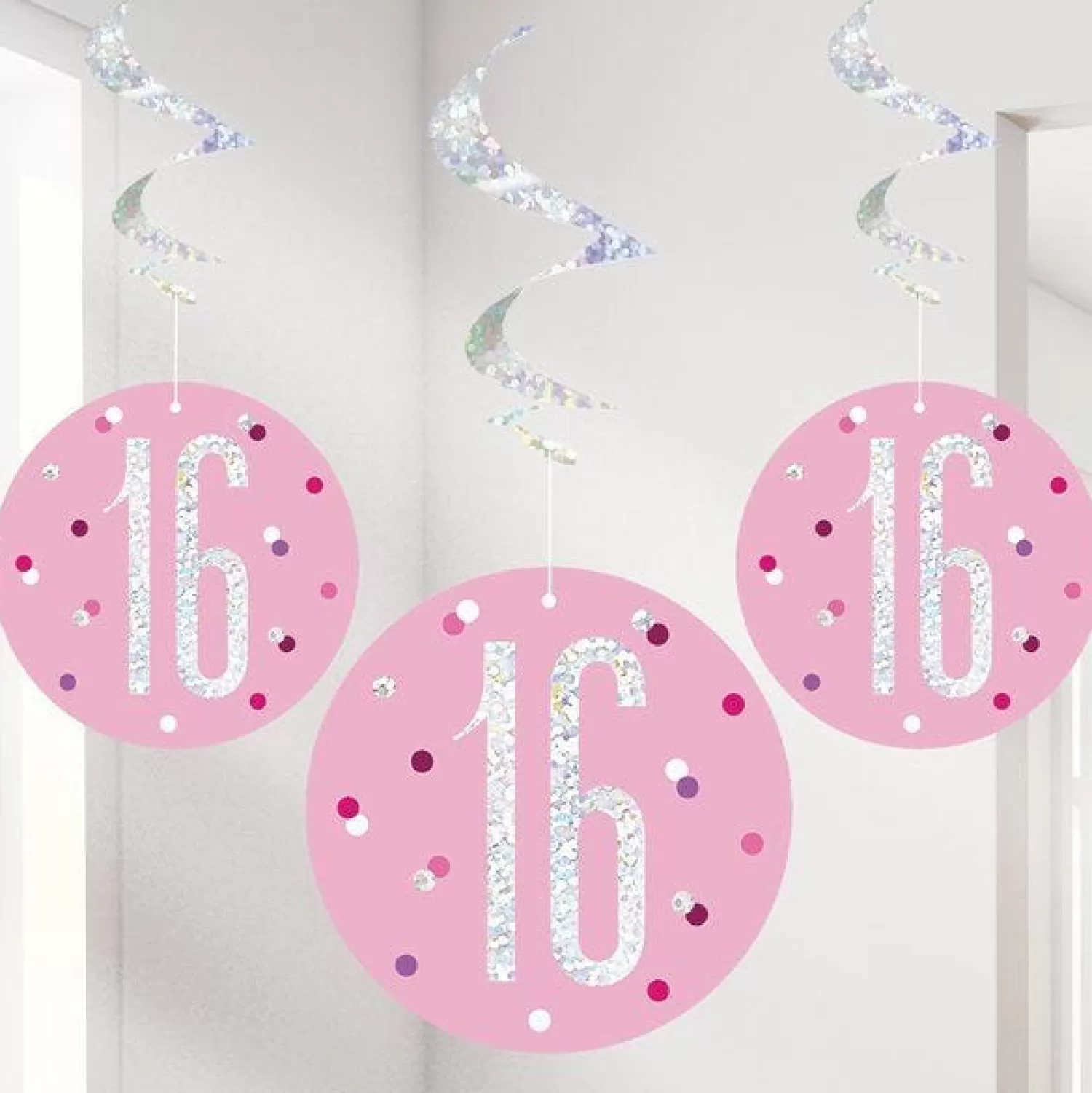 Best Sale Party Delights Pink 16Th Birthday Hanging Swirls - 80Cm