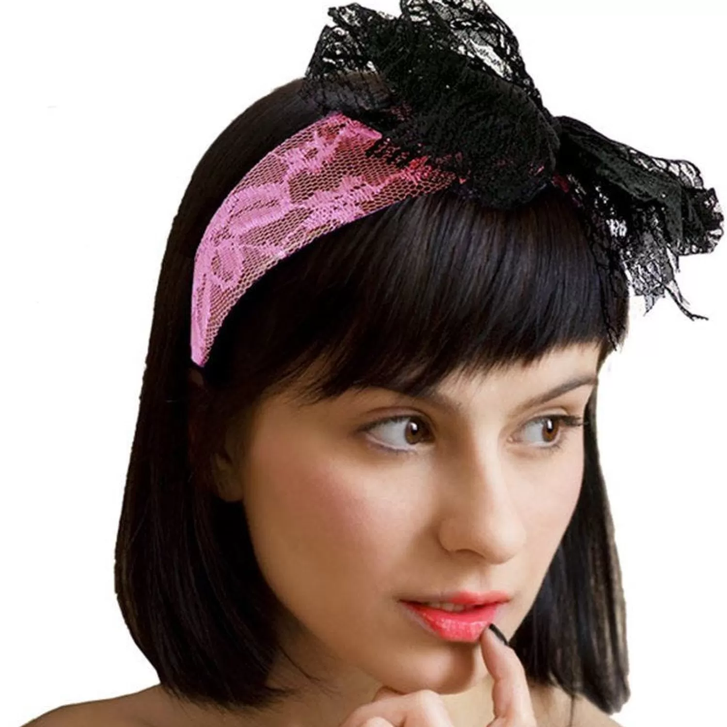 Cheap Party Delights Pink 80S Lace Headband