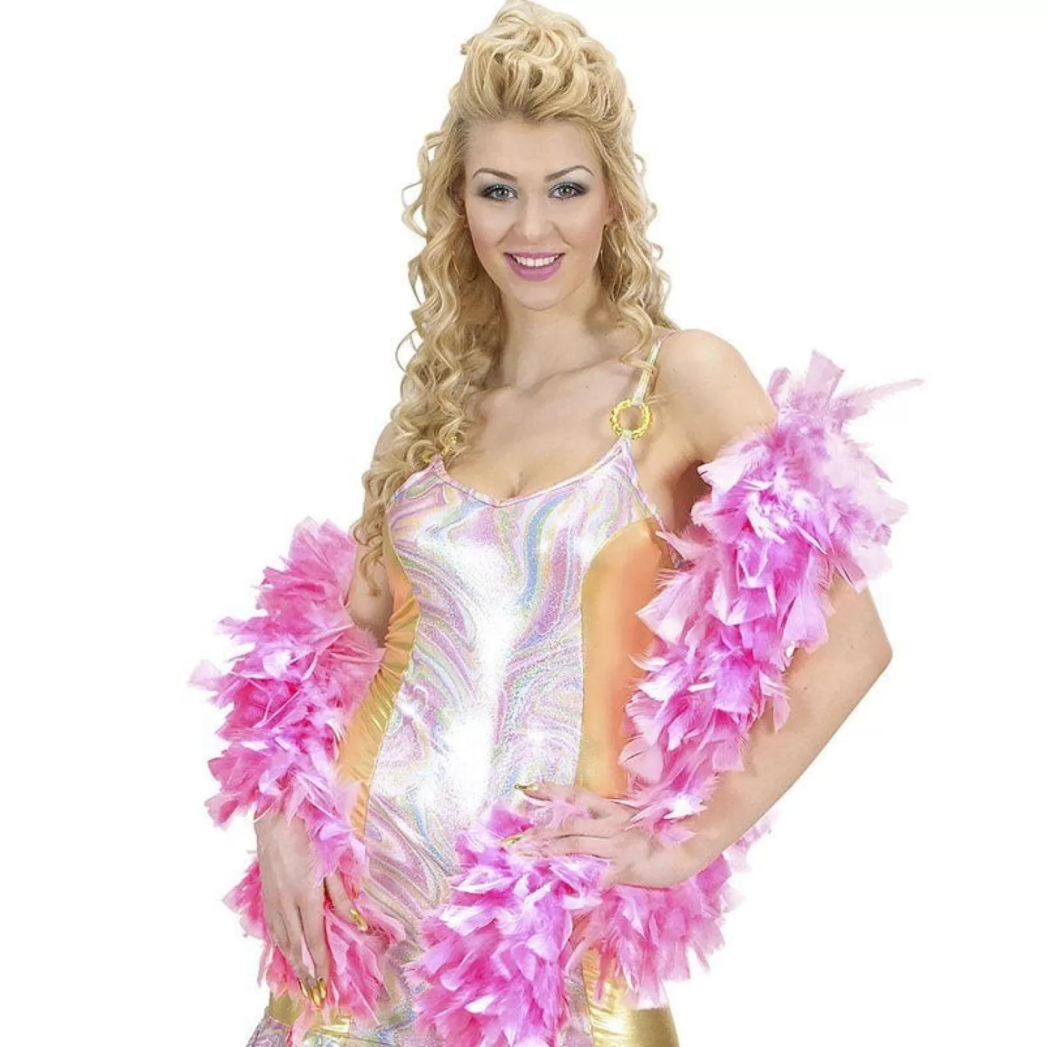 Sale Party Delights Pink & White Feather Boa - 180Cm