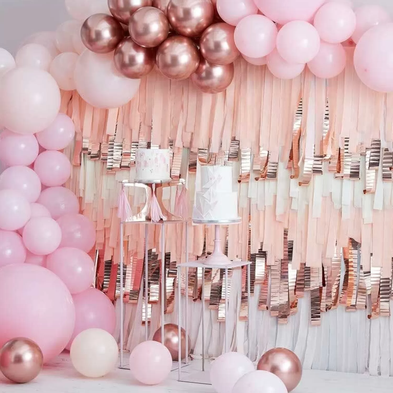 Clearance Party Delights Pink And Rose Gold Balloon Arch