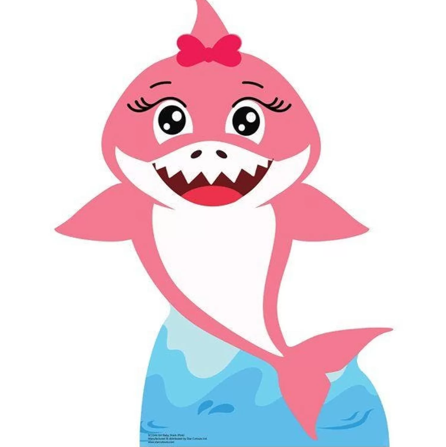 Fashion Party Delights Pink Baby Shark Cardboard Cutout - 93Cm X 72Cm