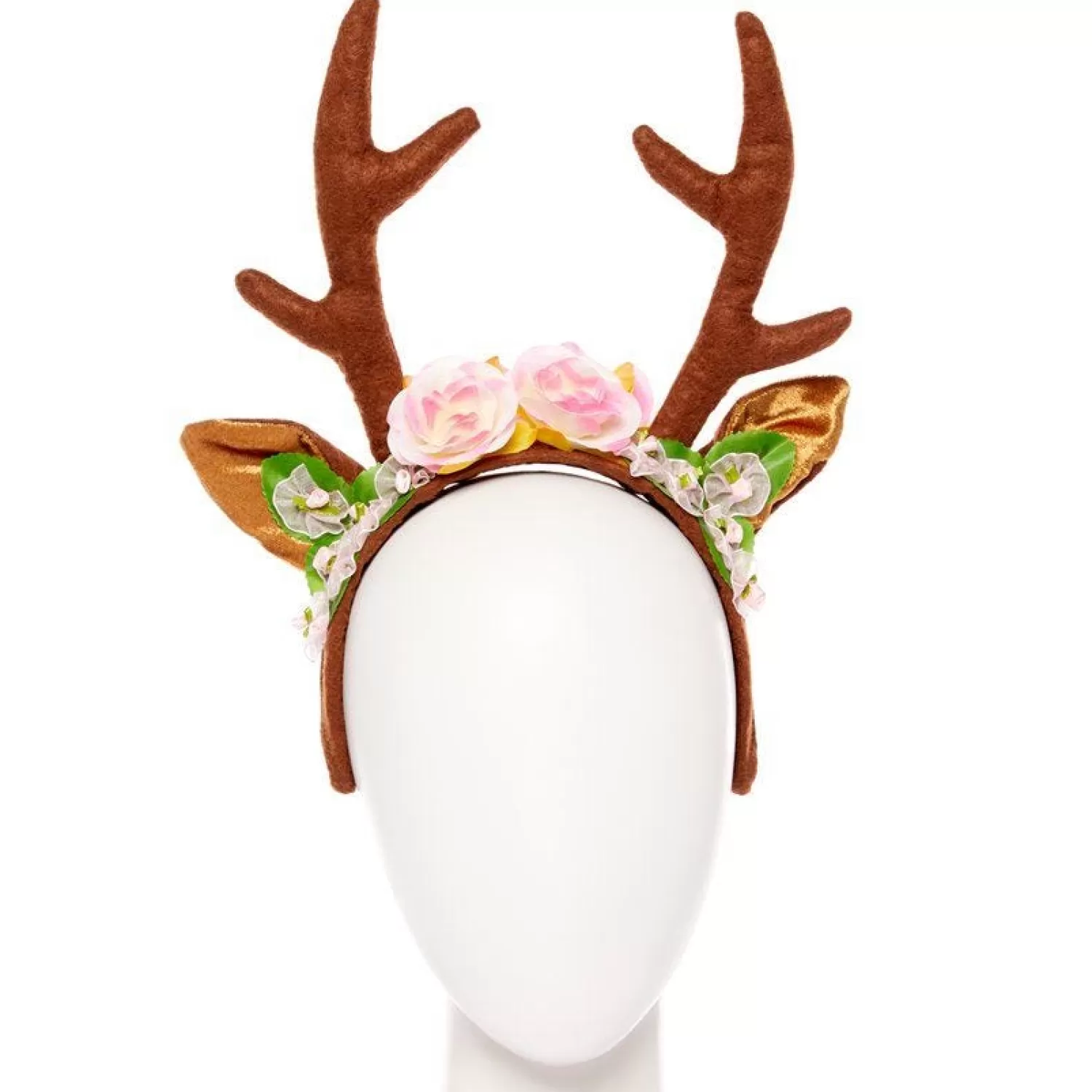 Hot Party Delights Pink Floral Reindeer Headband