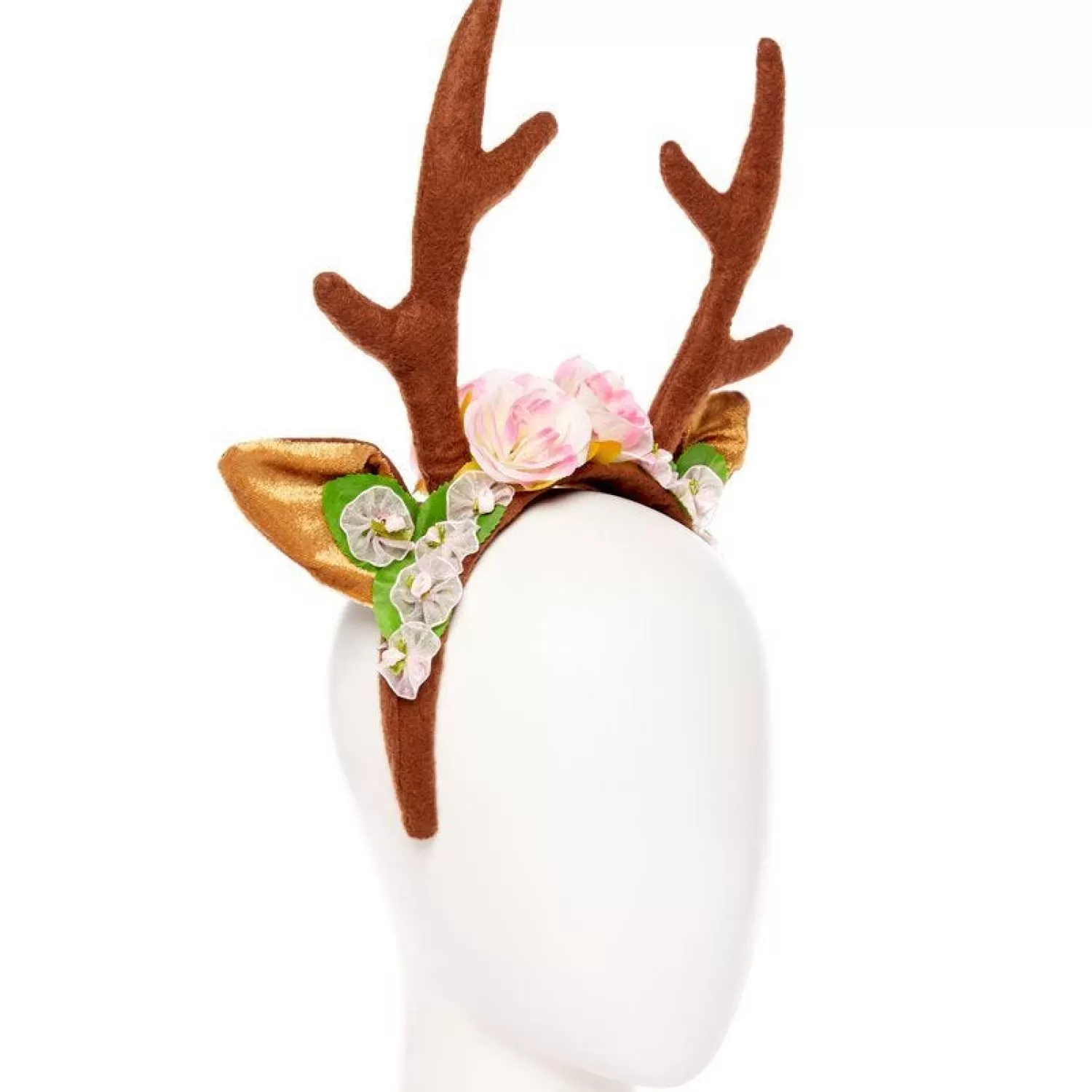 Hot Party Delights Pink Floral Reindeer Headband