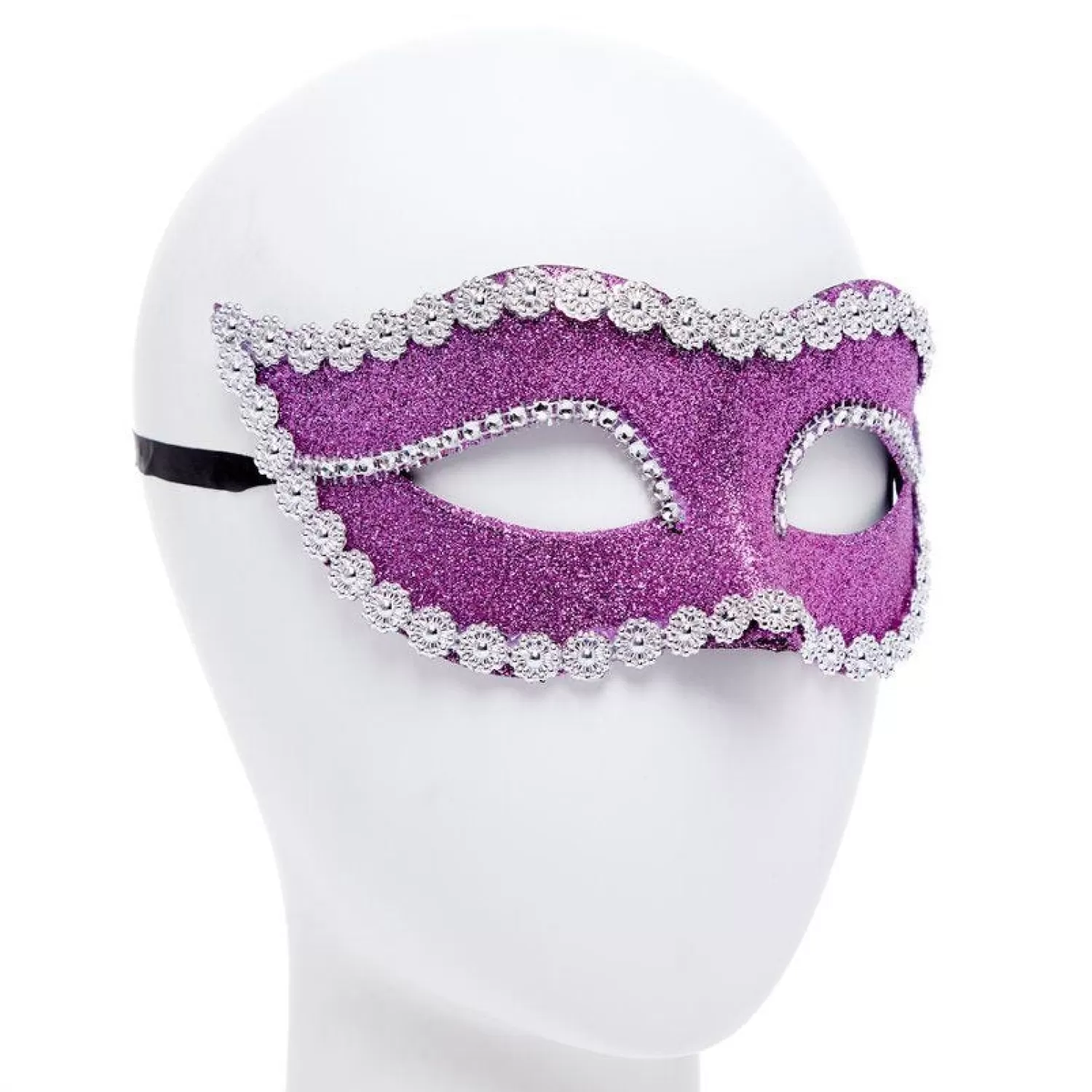 Sale Party Delights Pink Glitter Masquerade Mask