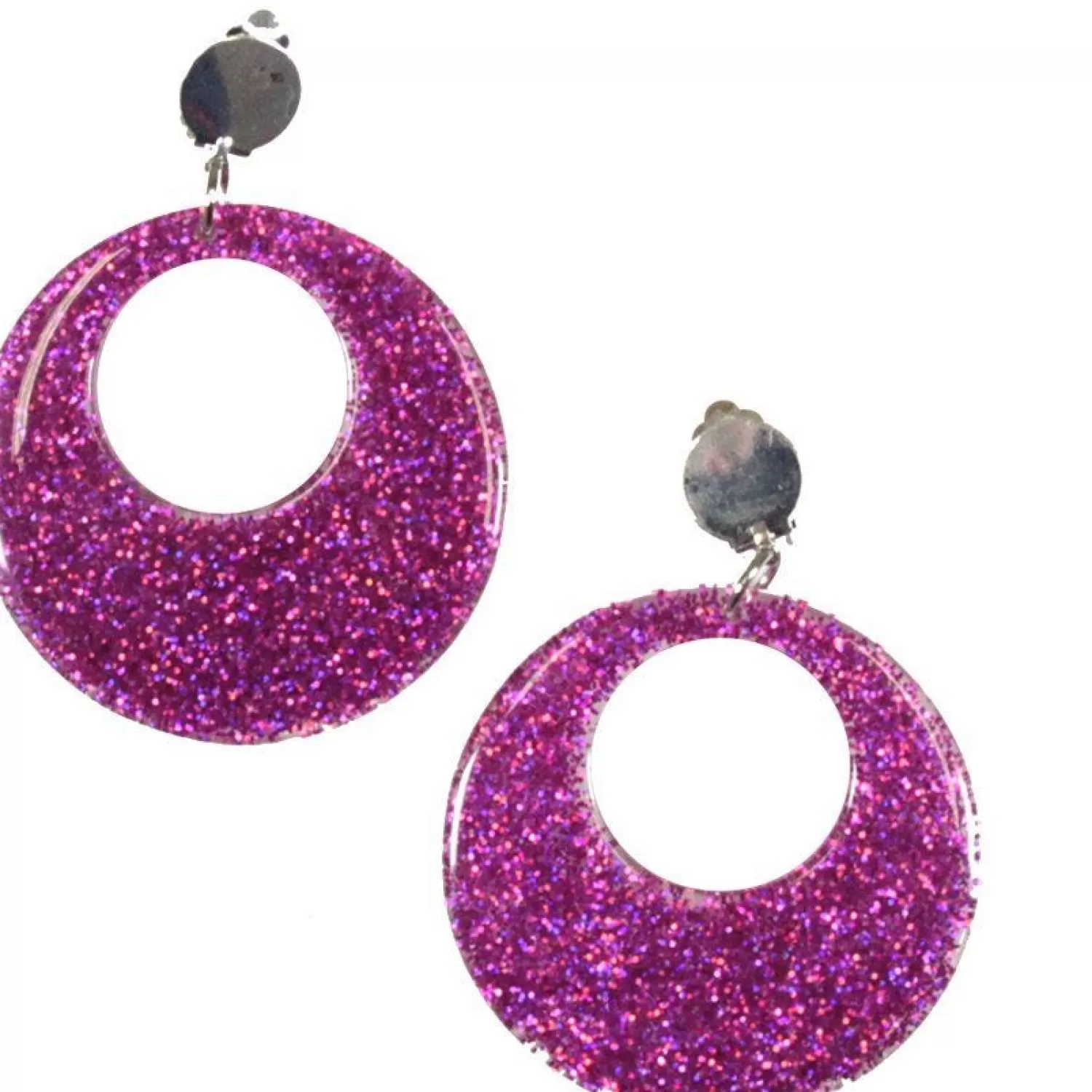 Store Party Delights Pink Glitter Mod Earrings