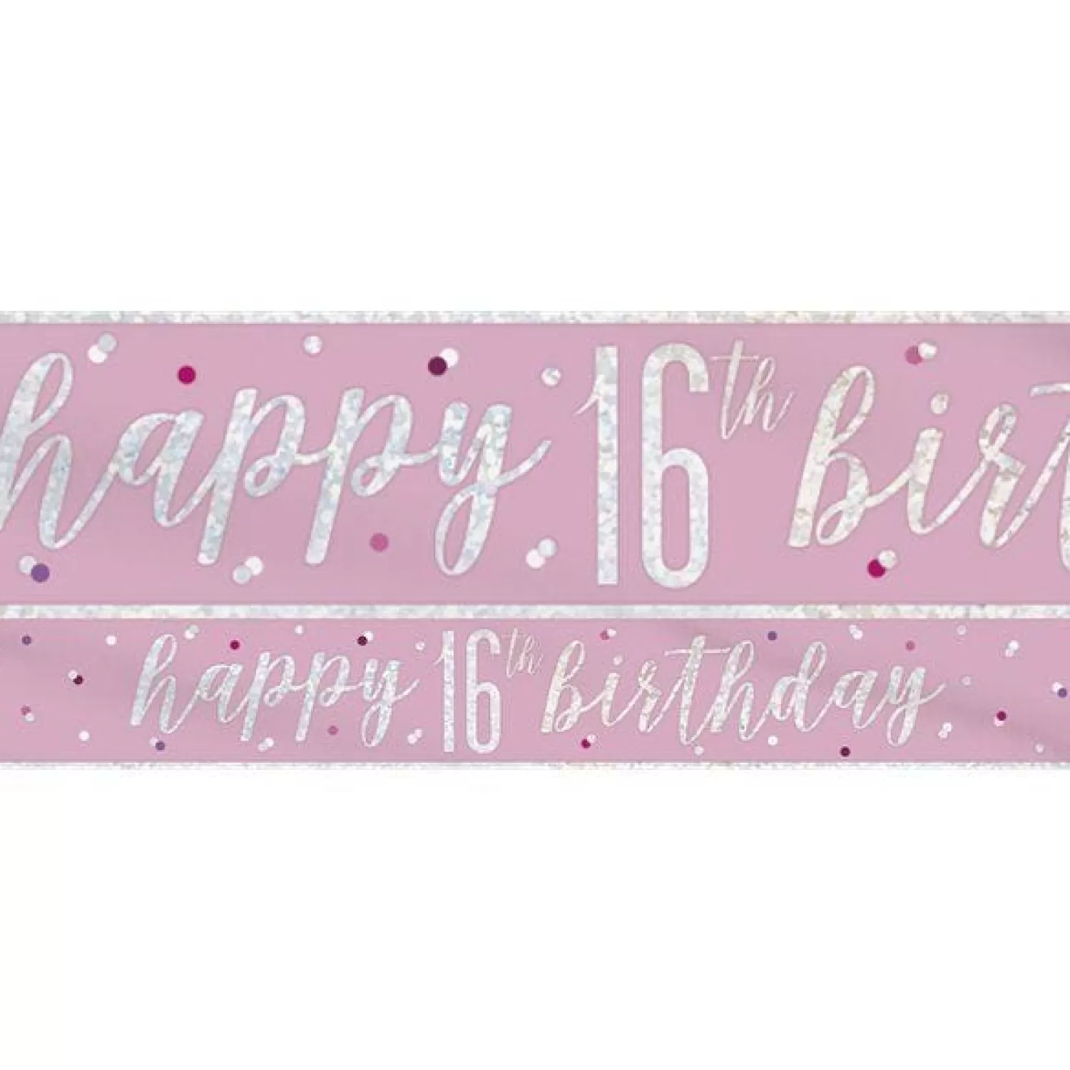 Store Party Delights Pink 'Happy 16Th Birthday' Foil Banner - 2.75Cm