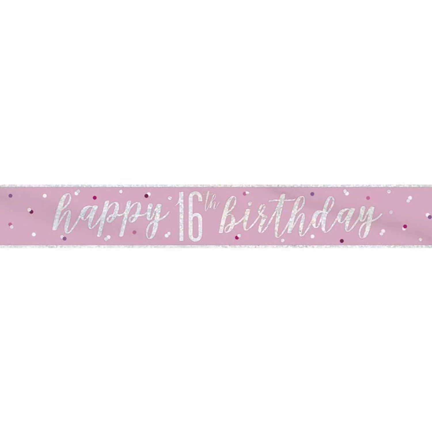 Store Party Delights Pink 'Happy 16Th Birthday' Foil Banner - 2.75Cm