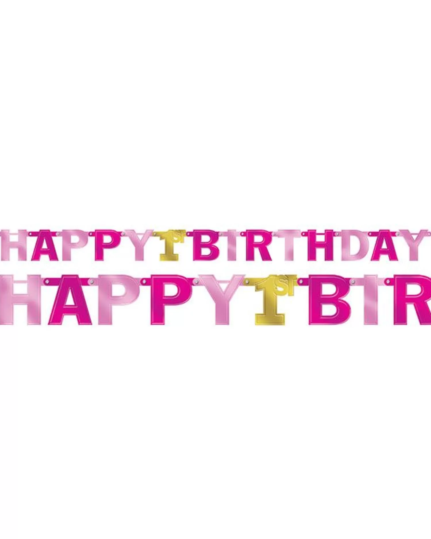 Sale Party Delights Pink Happy 1St Birthday Paper Letter Banner - 2.1M