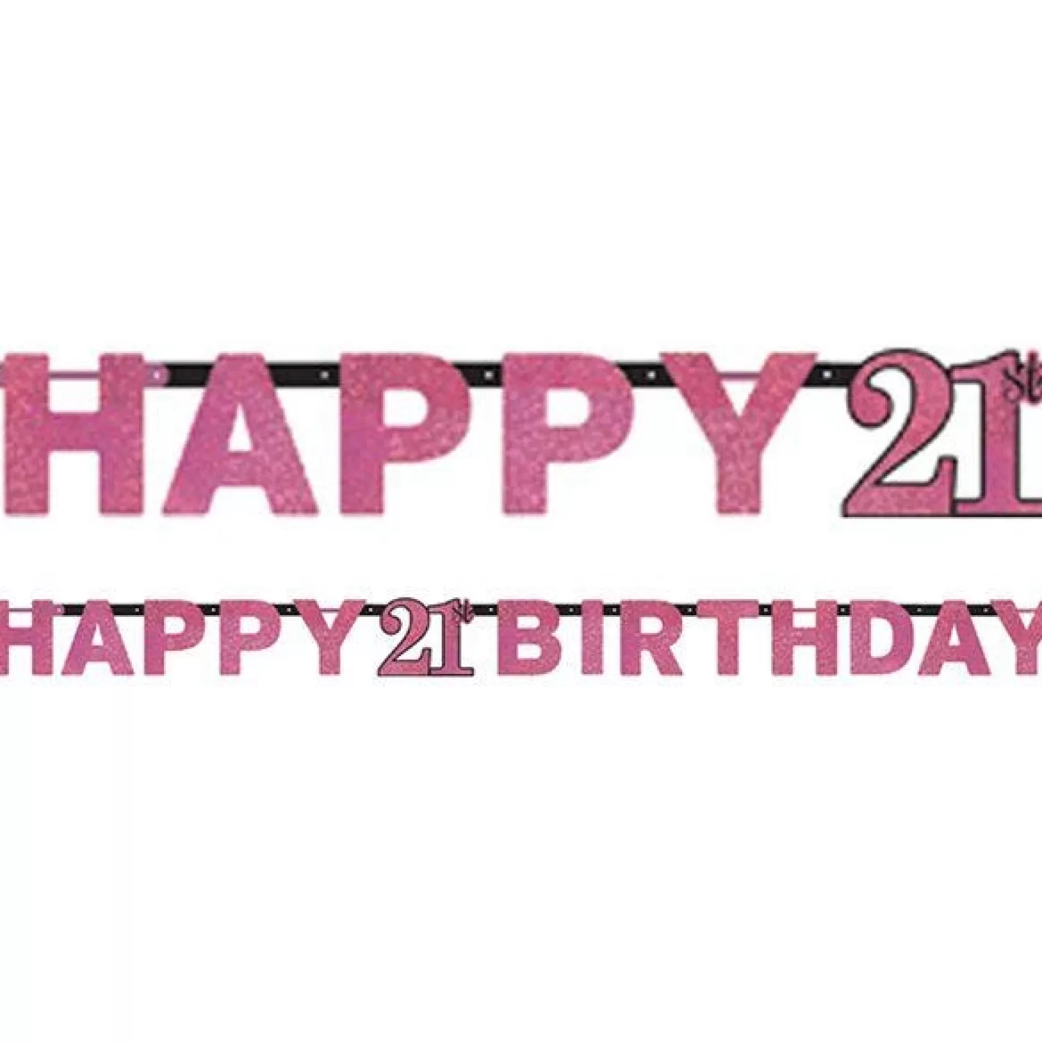 Outlet Party Delights Pink 'Happy 21St Birthday' Holographic Paper Letter Banner - 2M