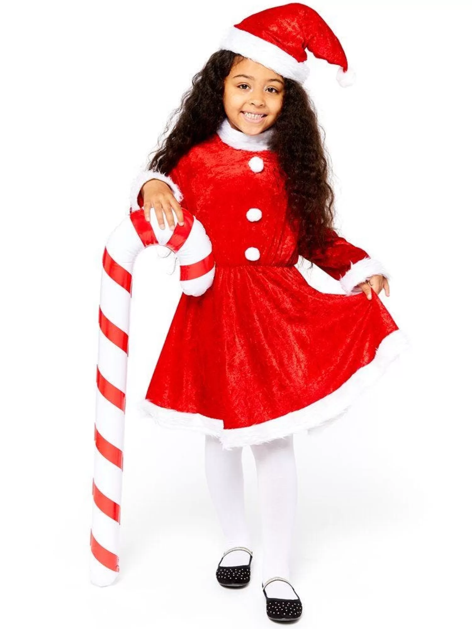 Plush Miss Santa Dress - Child Costume<Party Delights Online