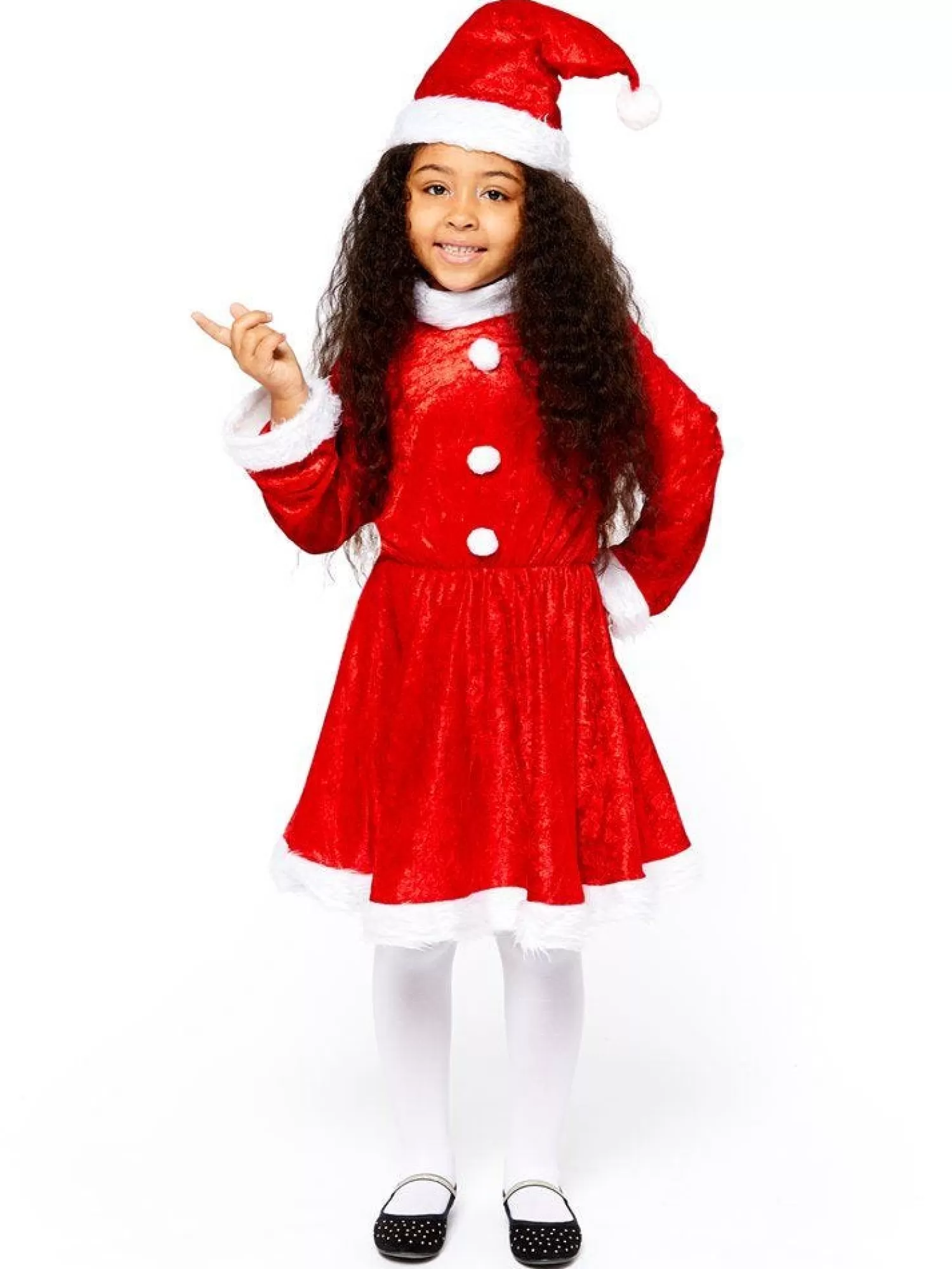 Plush Miss Santa Dress - Child Costume<Party Delights Online