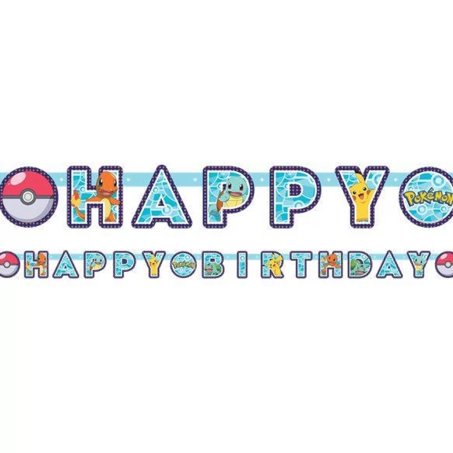 Cheap Party Delights Pokemon 'Happy Birthday' Paper Letter Banner - 2.1M