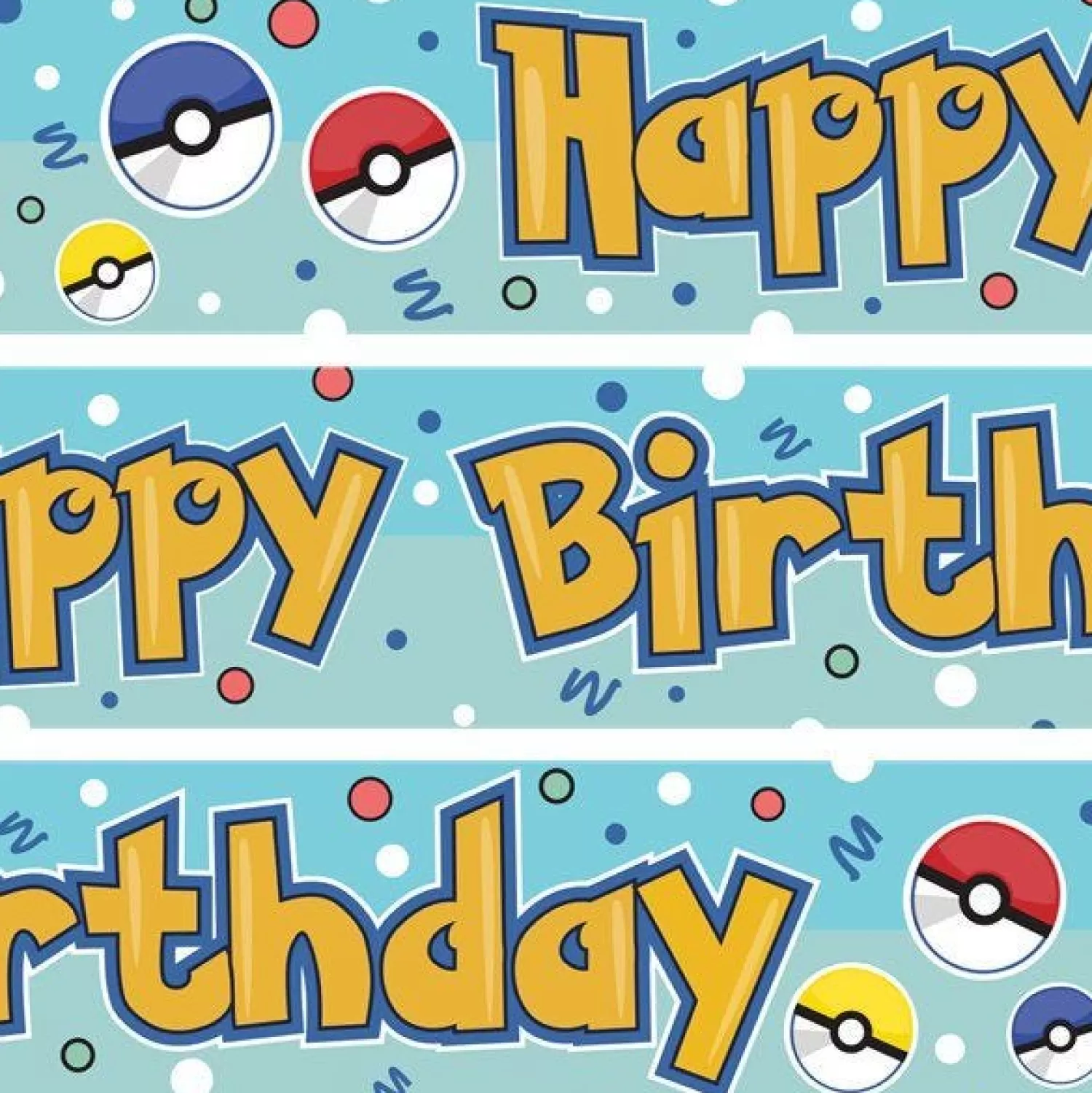 Shop Party Delights Pokemon Style Paper Banners - 1M (3Pk)