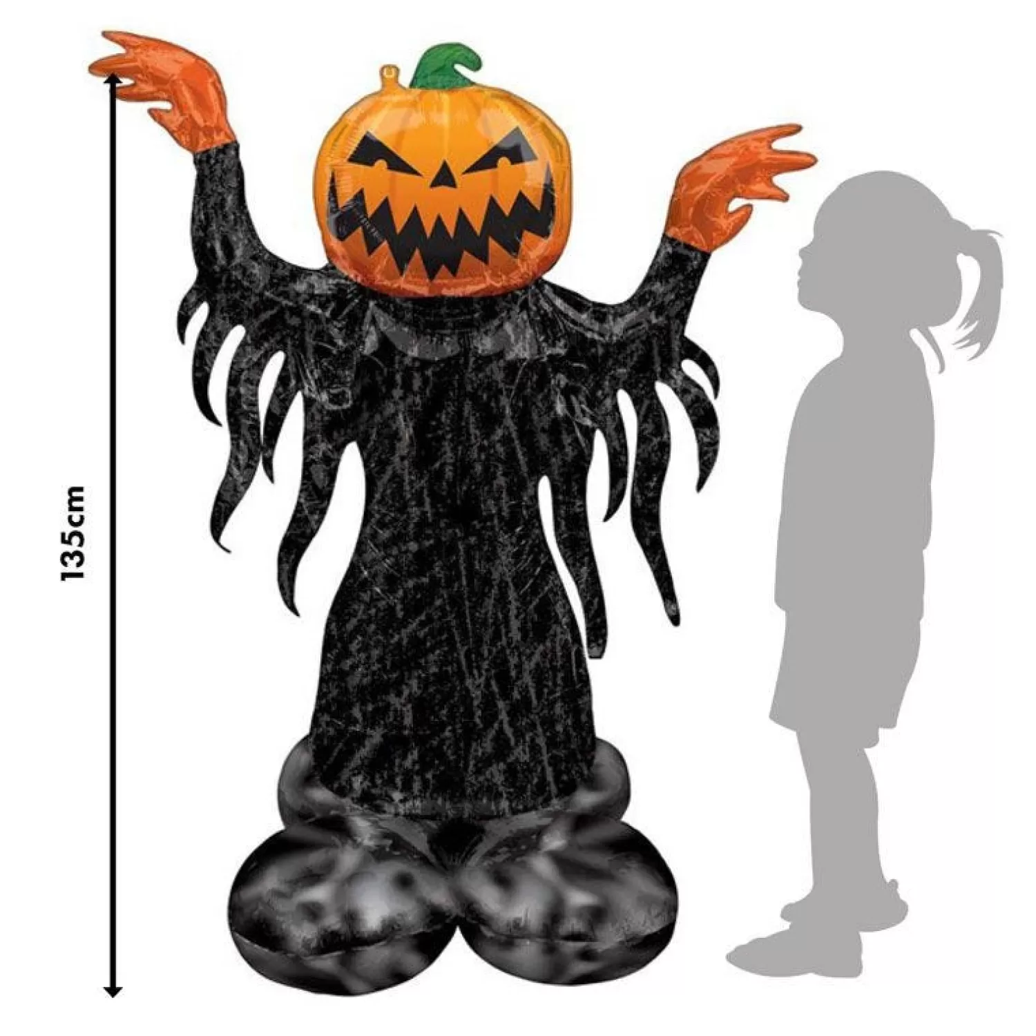 Pumpkin Head Ghost Airloonz Balloon - 53"<Party Delights Hot