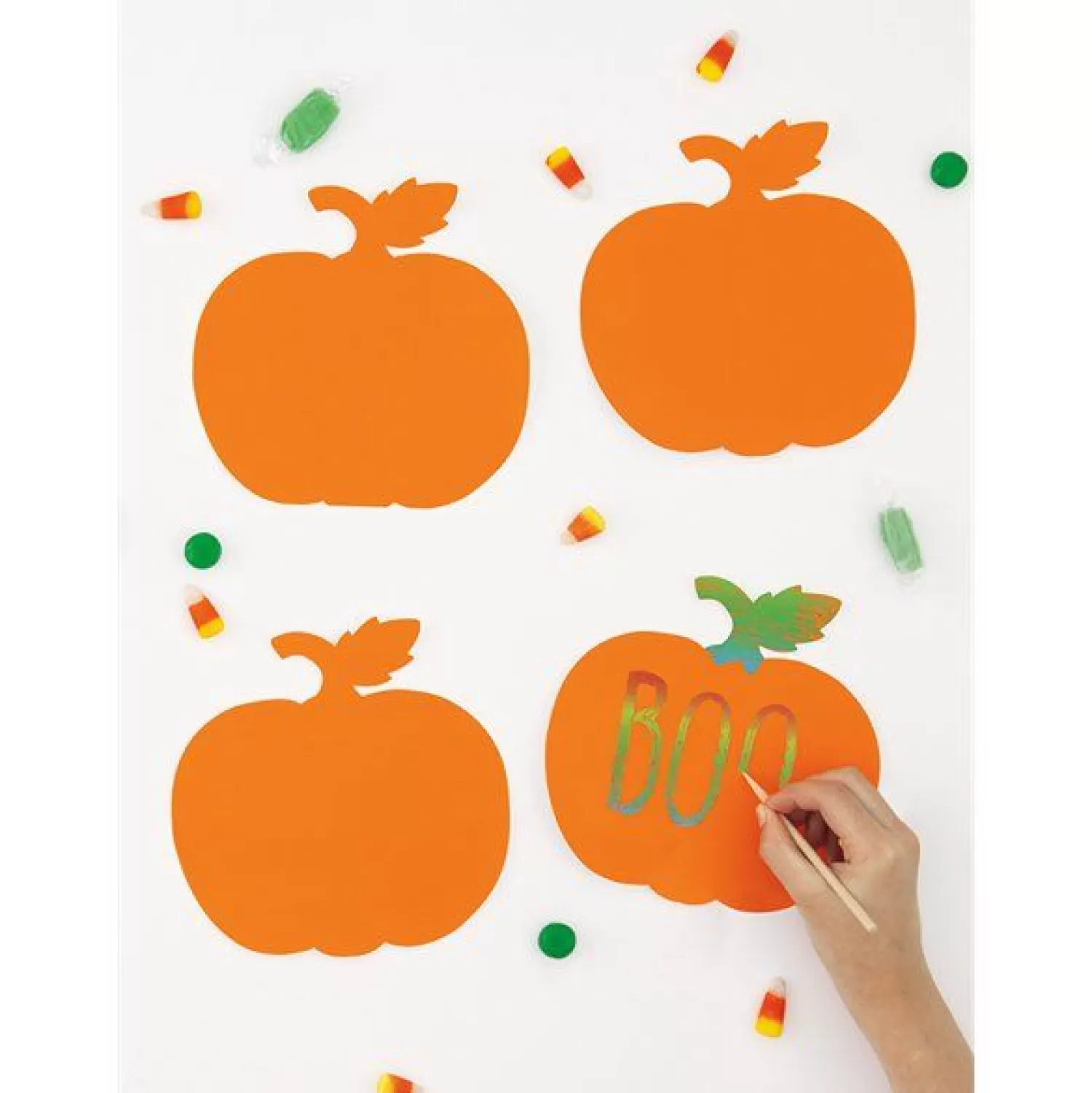 Pumpkin Scratch Art Cutouts (24Pk)<Party Delights Online