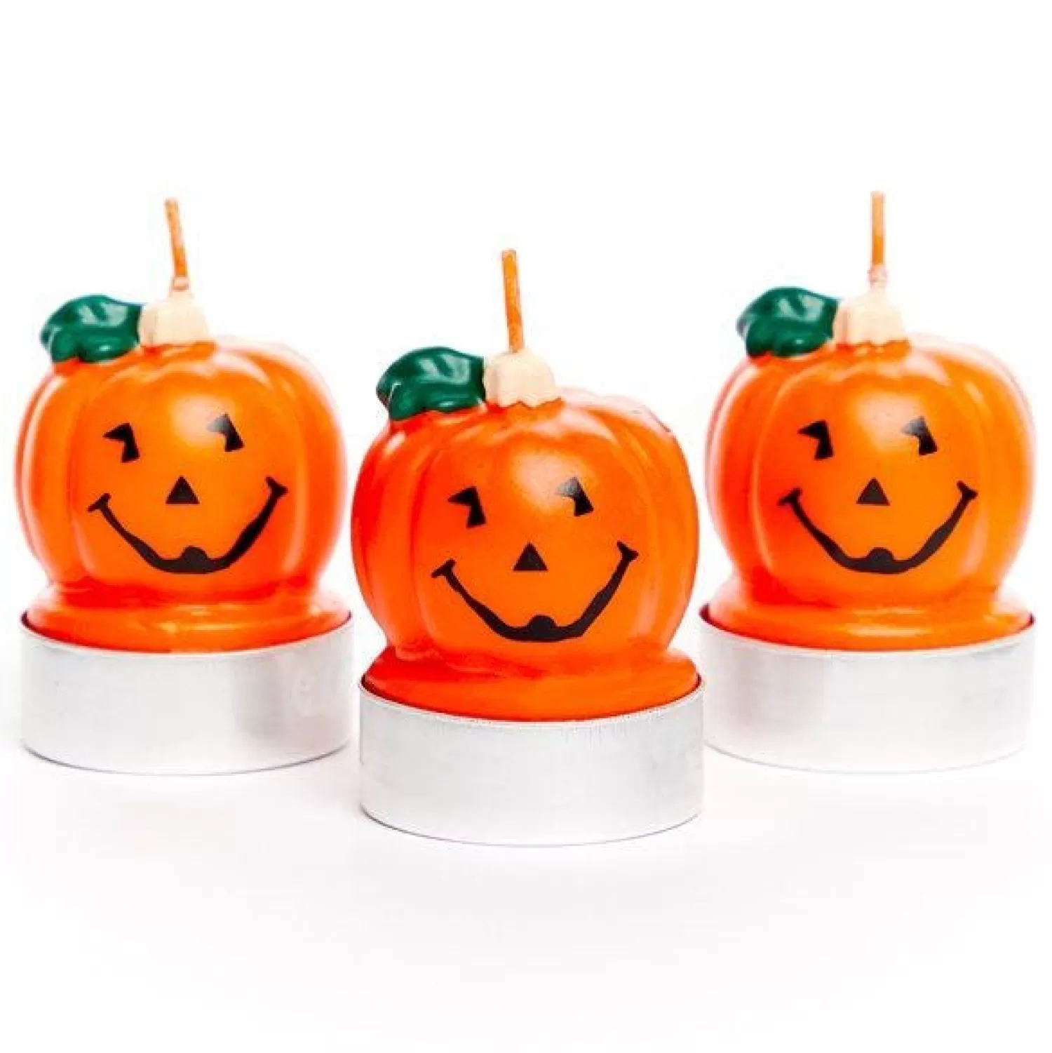 Pumpkin Tea Light Candles - 5Cm (3Pk)<Party Delights Best