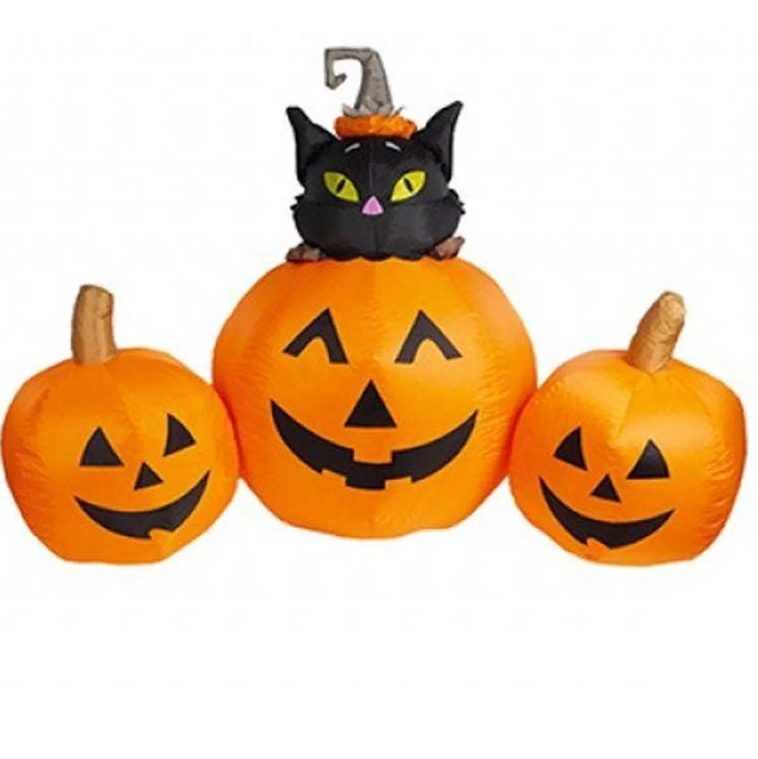 Pumpkins With Black Cat - 1.8M<Party Delights Online