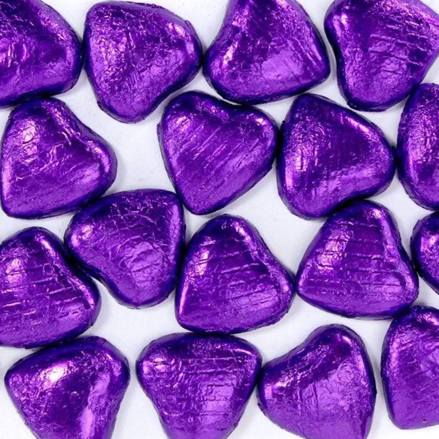 Cheap Party Delights Purple Foil Chocolate Hearts X20