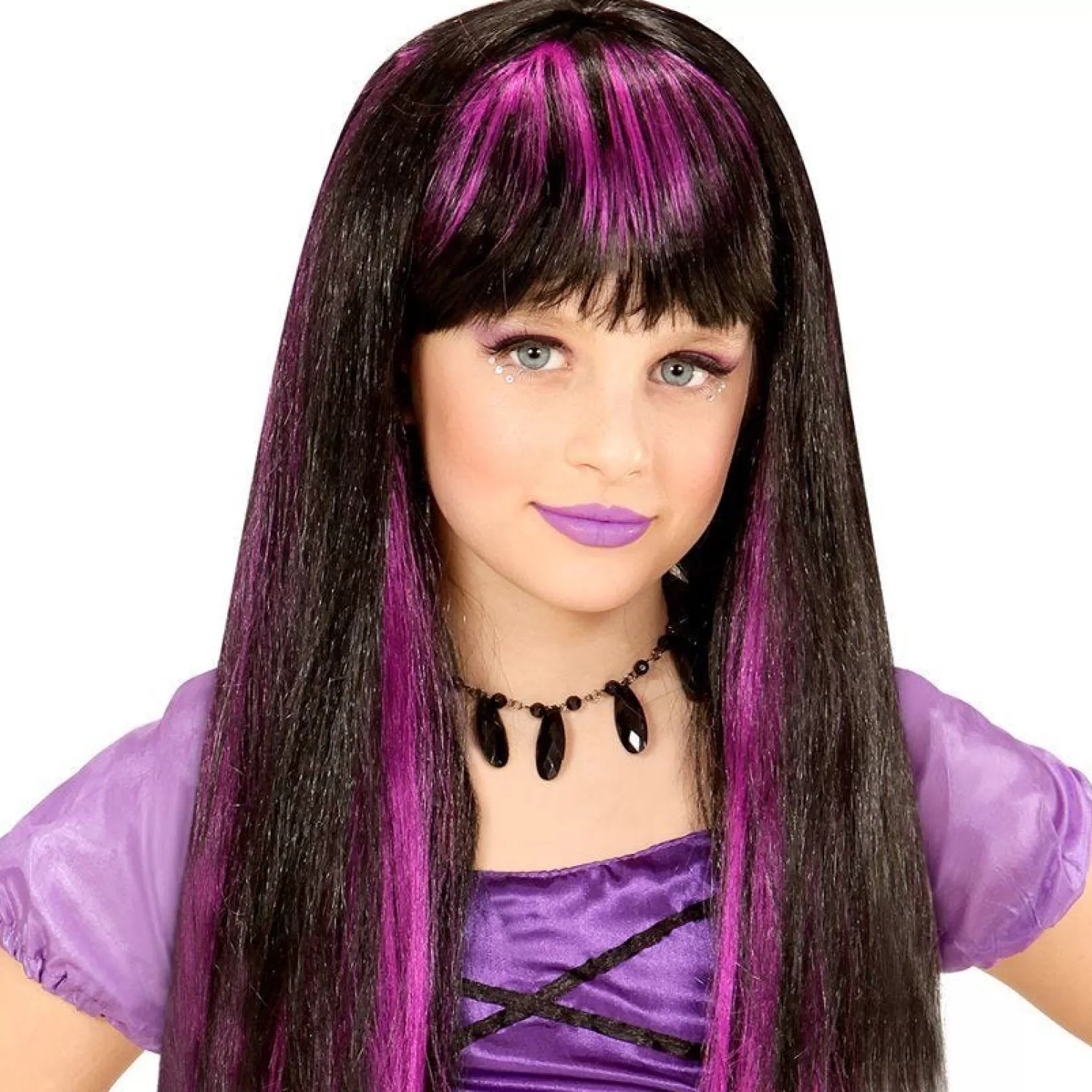 Sale Party Delights Purple Streaked Wig - Child