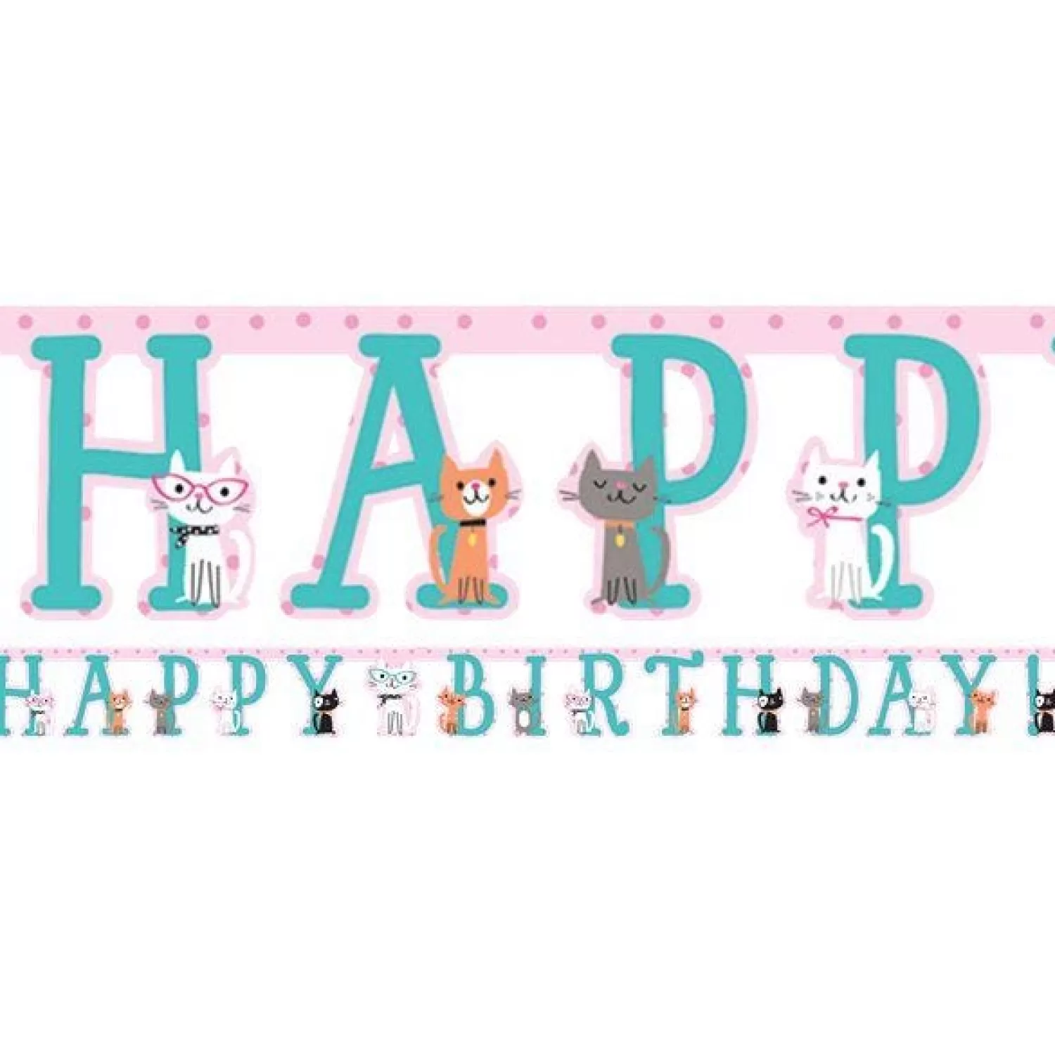 Best Party Delights Purr-Fect Party 'Happy Birthday' Paper Banner - 3M