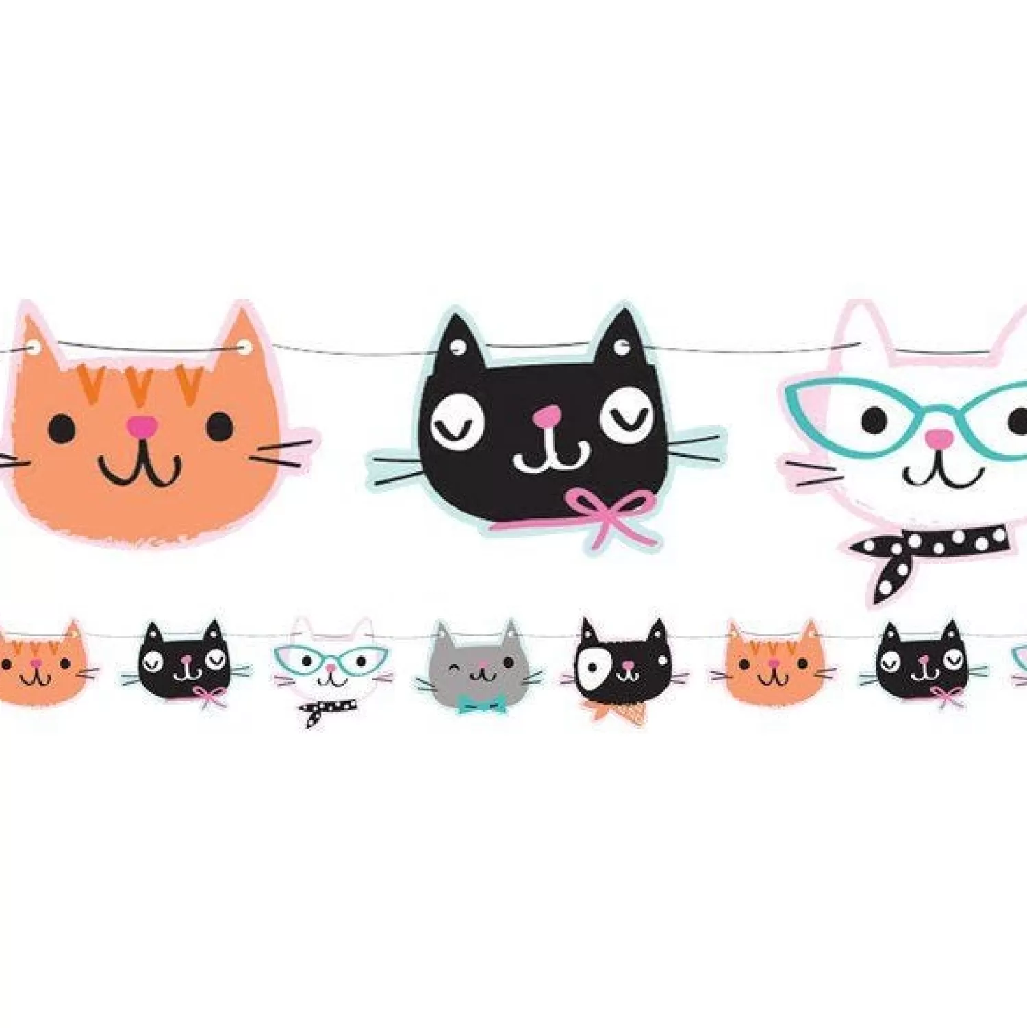 New Party Delights Purr-Fect Party Shaped Paper Banner - 1.7M