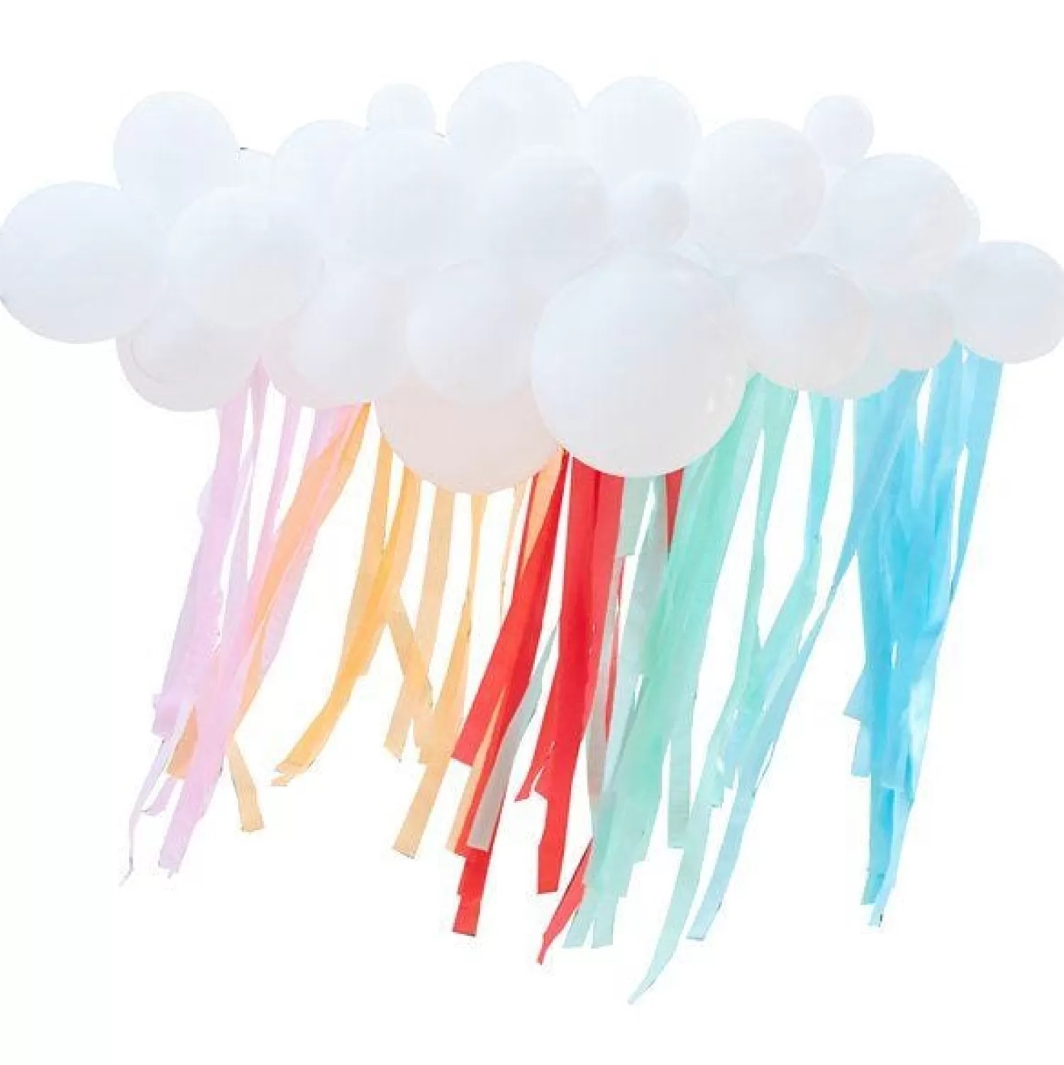 Cheap Party Delights Rainbow Balloon Cloud Backdrop Kit - 40 Balloons