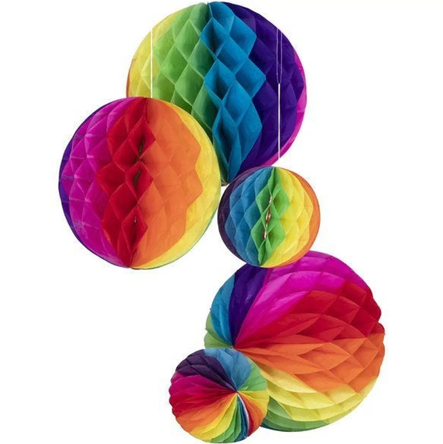 Discount Party Delights Rainbow Honeycombs (5Pk)