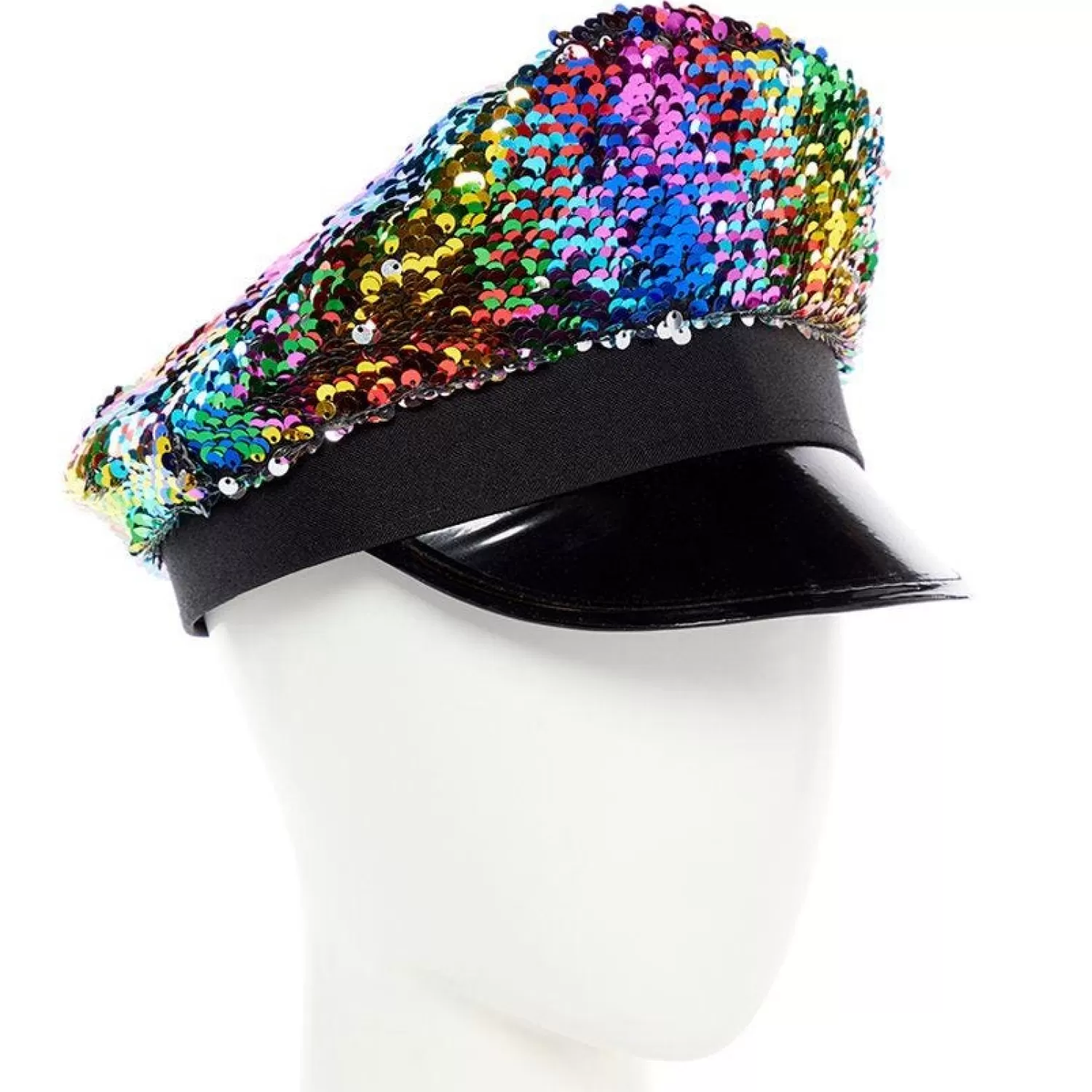 Hot Party Delights Rainbow Sequin Peak Hat