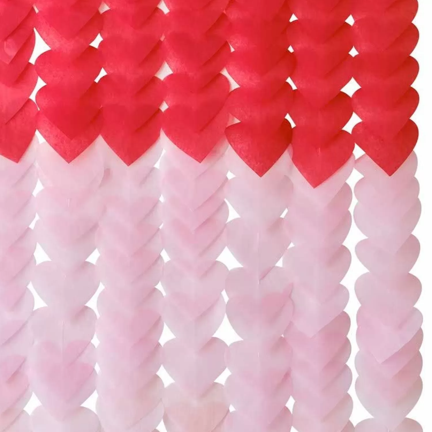 Online Party Delights Red & Pink Ombre Heart Tissue Paper Backdrop