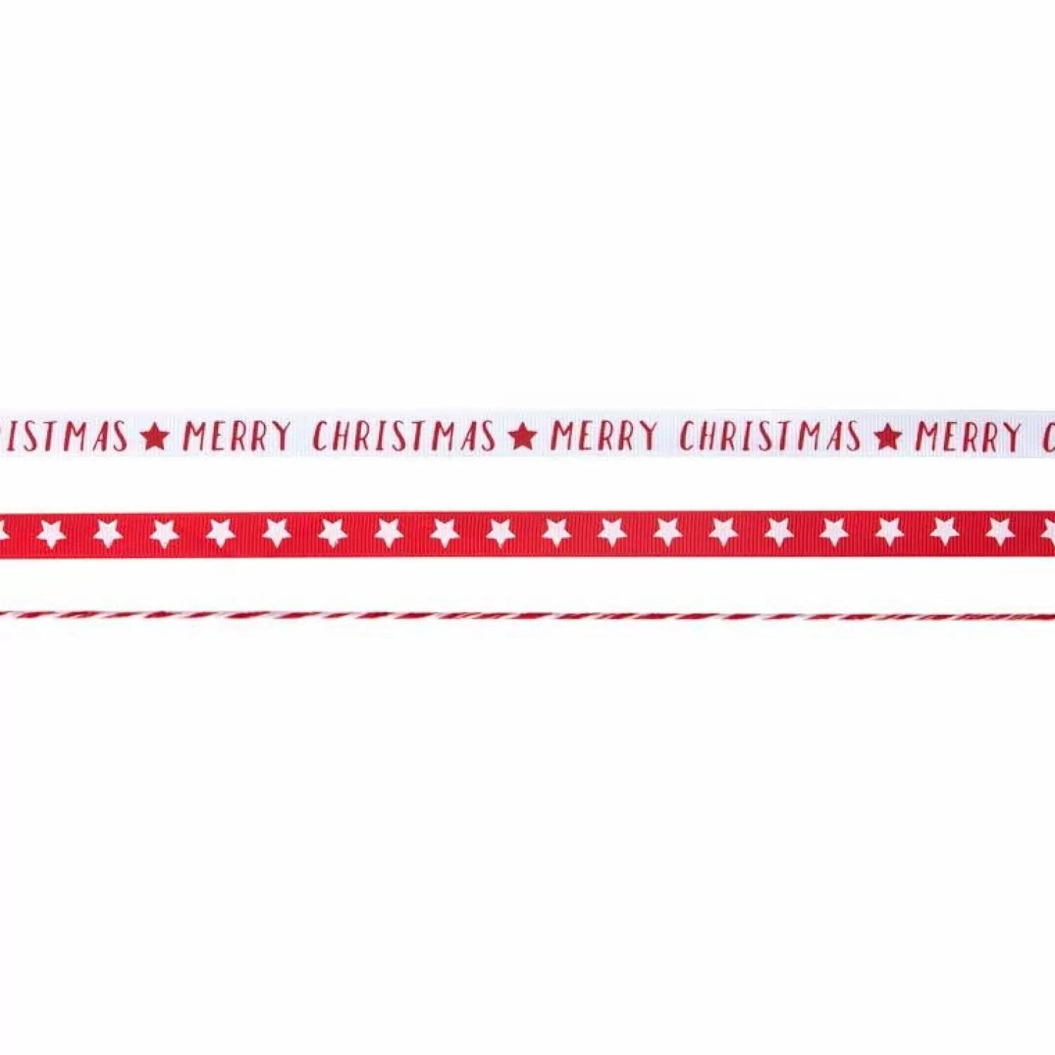 Red & White Merry Christmas Ribbon Kit - 10M<Party Delights Flash Sale