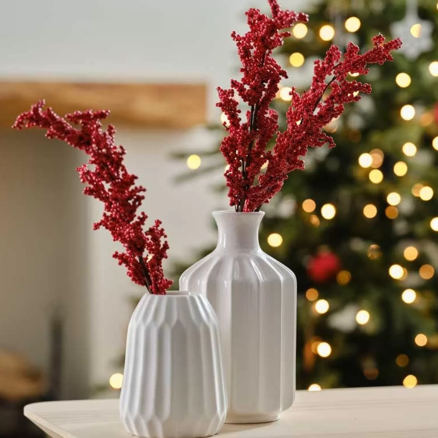 Online Party Delights Red Berry Stems Christmas Foliage - 75Cm (5Pk)