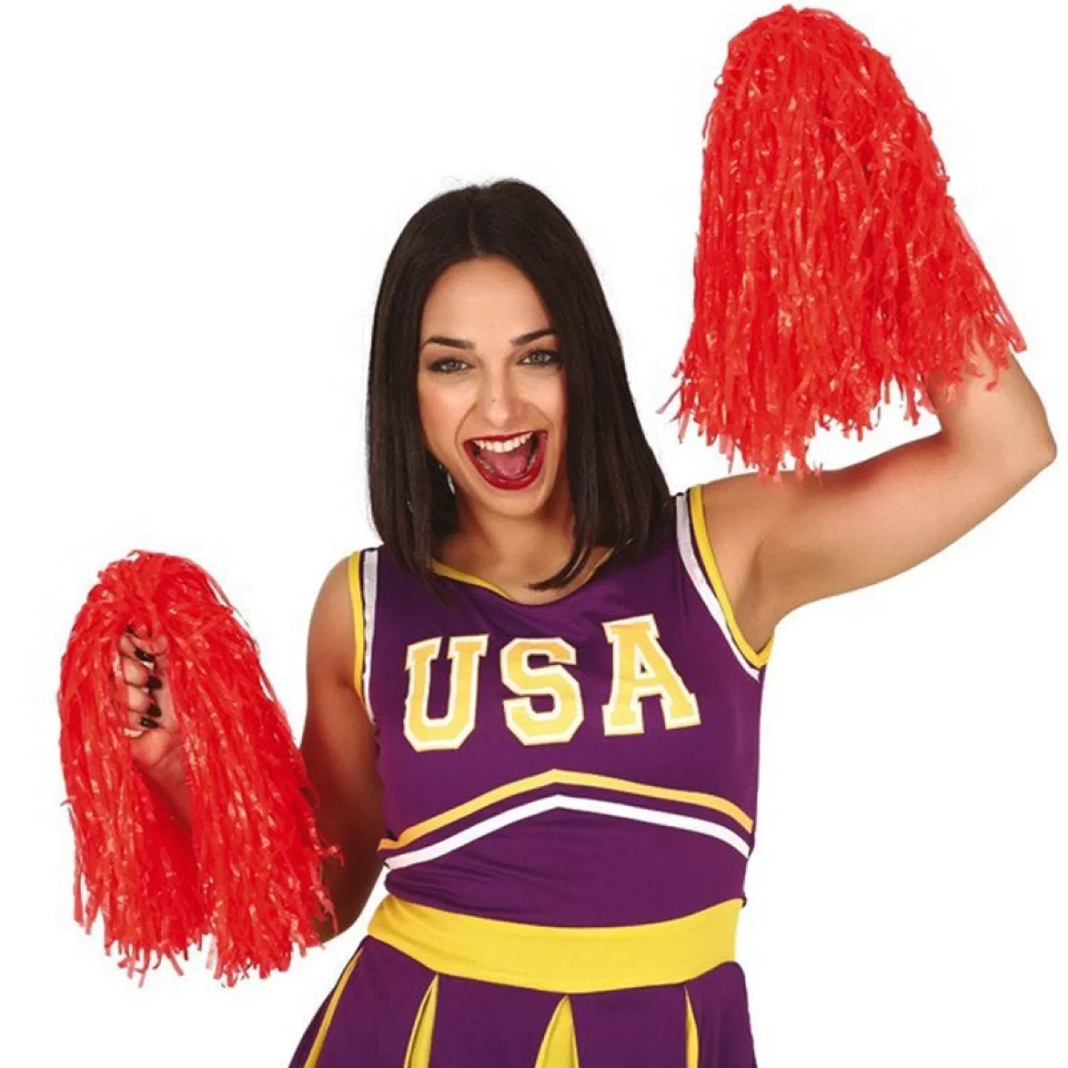 Shop Party Delights Red Cheerleading Pom Poms - Standard Tinsel