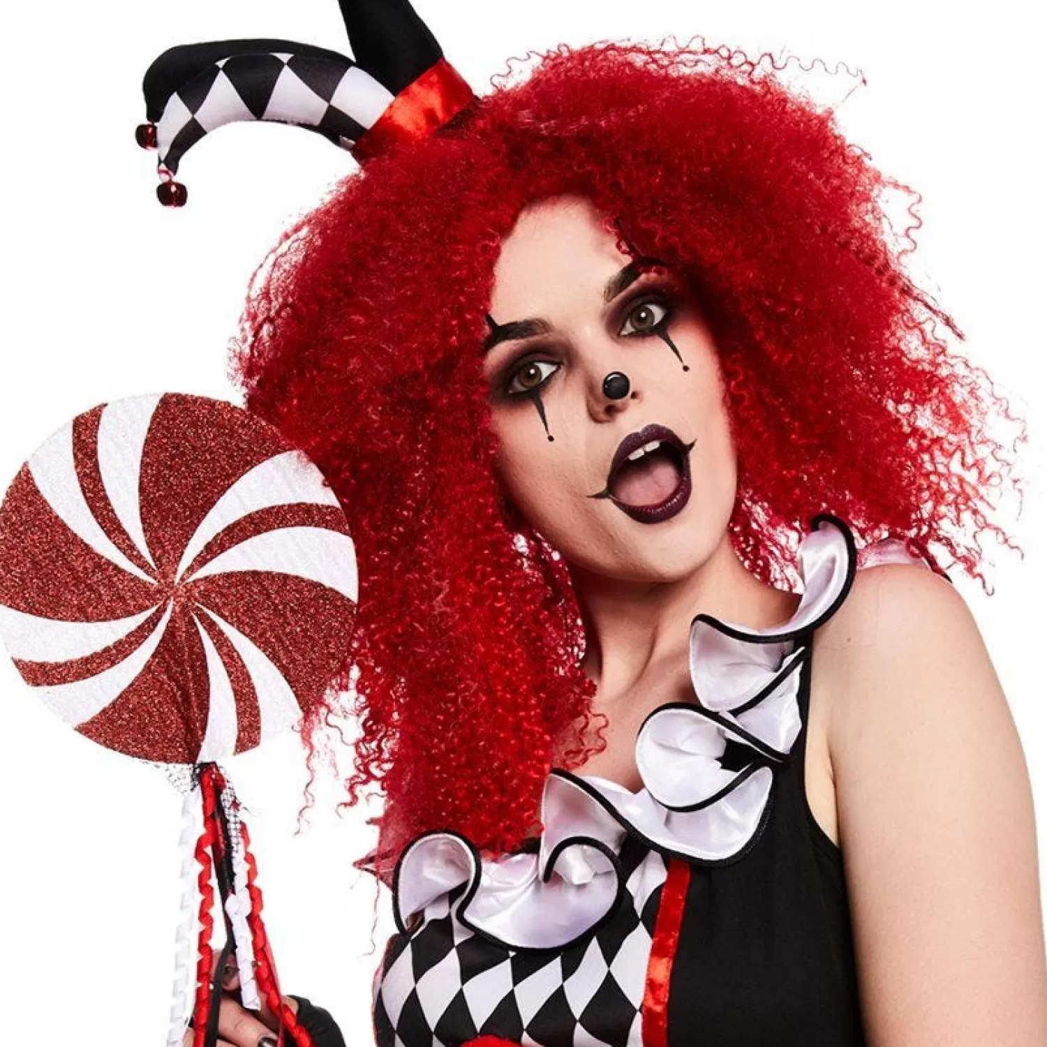 Red Crimped Wig<Party Delights Online