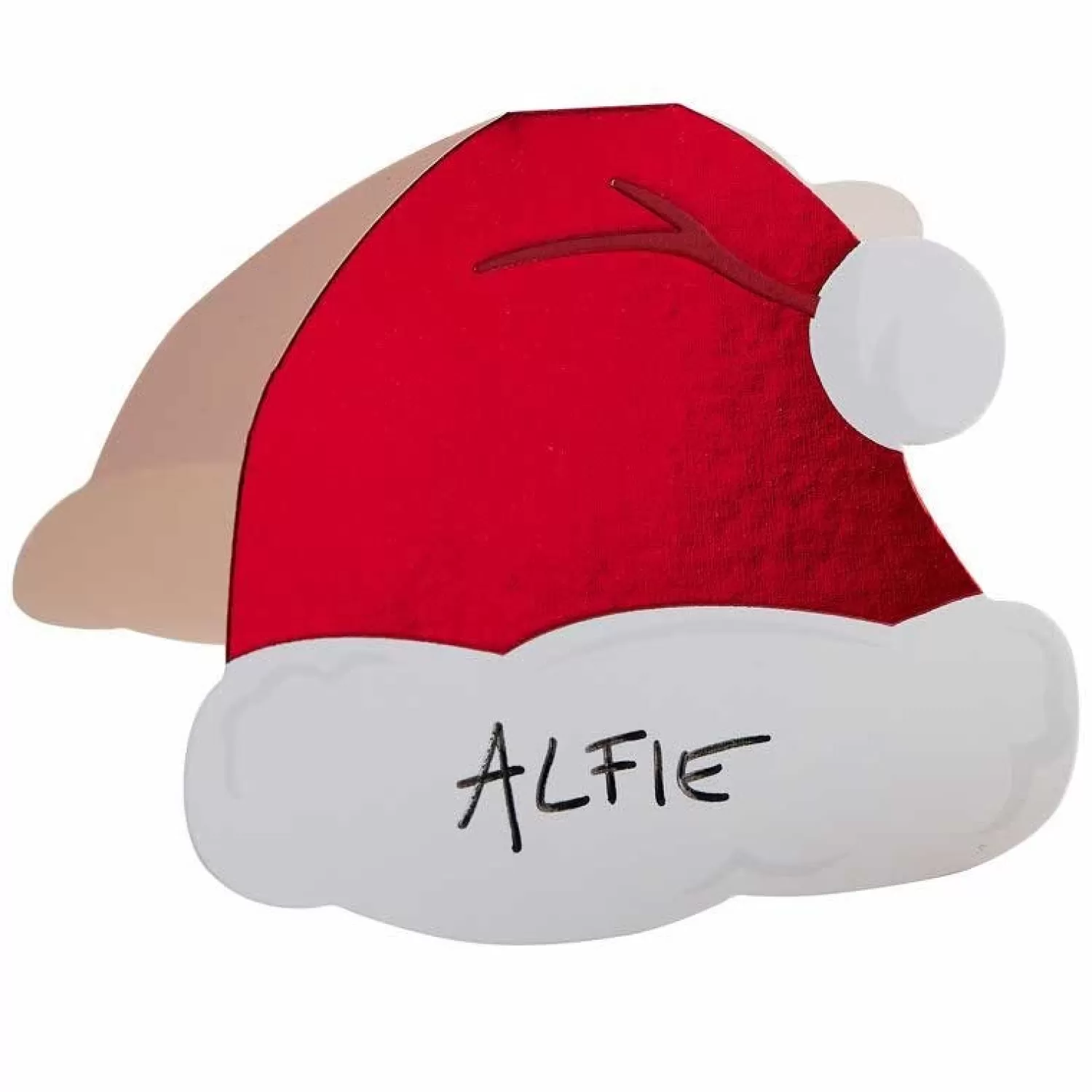 Red Foil Santa Hat Place Cards - 7Cm (10Pk)<Party Delights Flash Sale