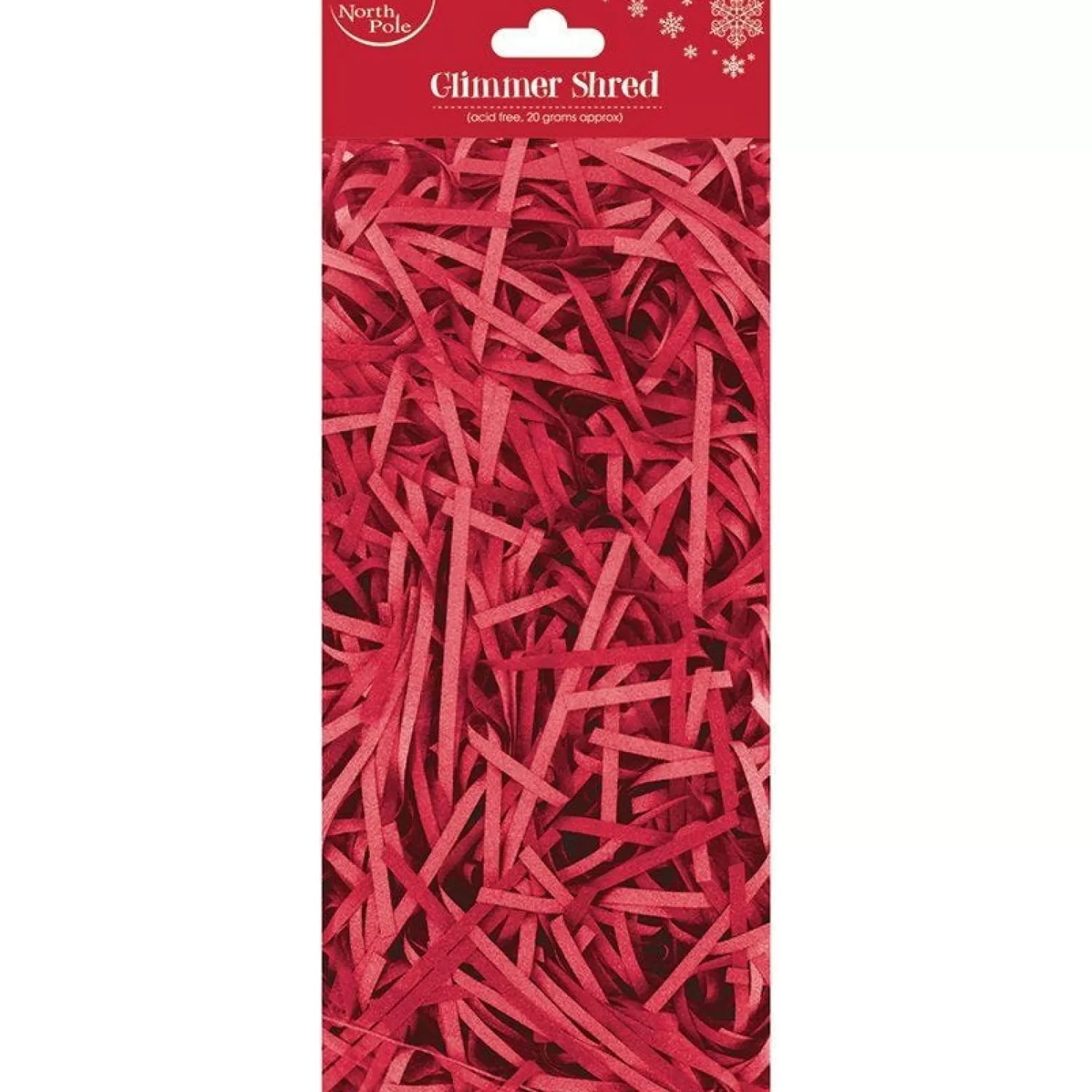 Red Glimmer Shredded Tissue Paper (20G Pack)<Party Delights New