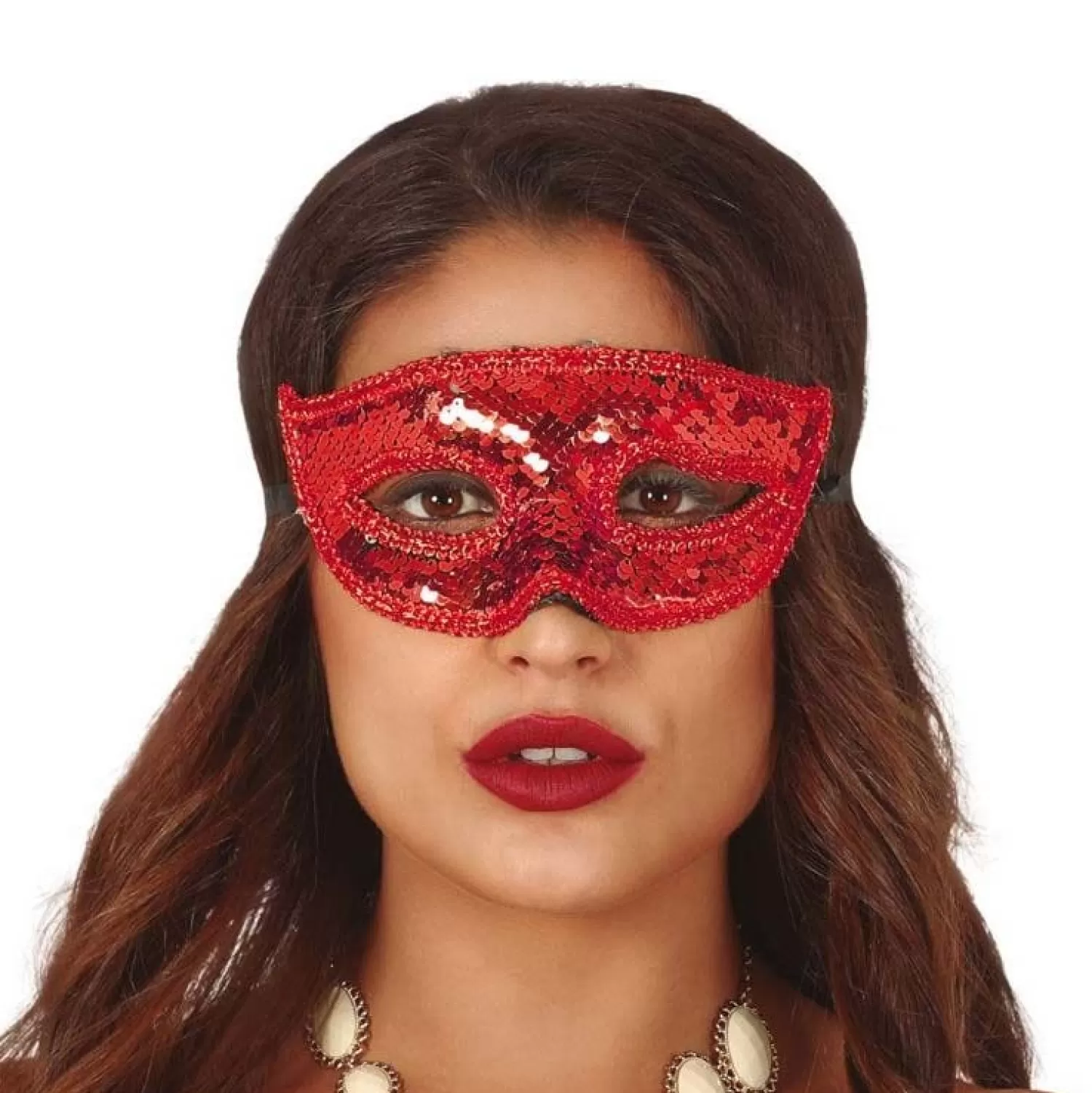 Hot Party Delights Red Glitter Masquerade Mask