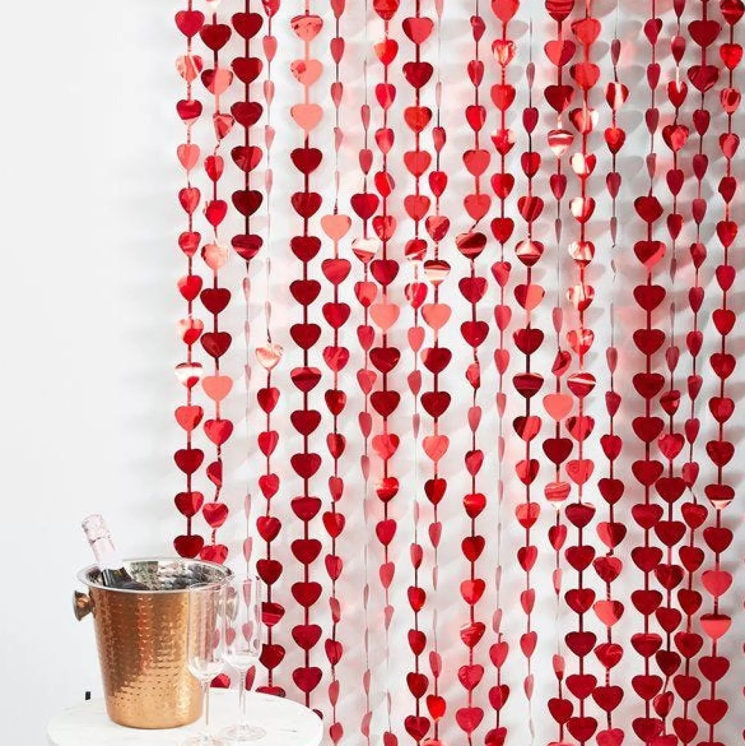 Best Sale Party Delights Red Heart Fringe Curtain - 1M X 2.2M